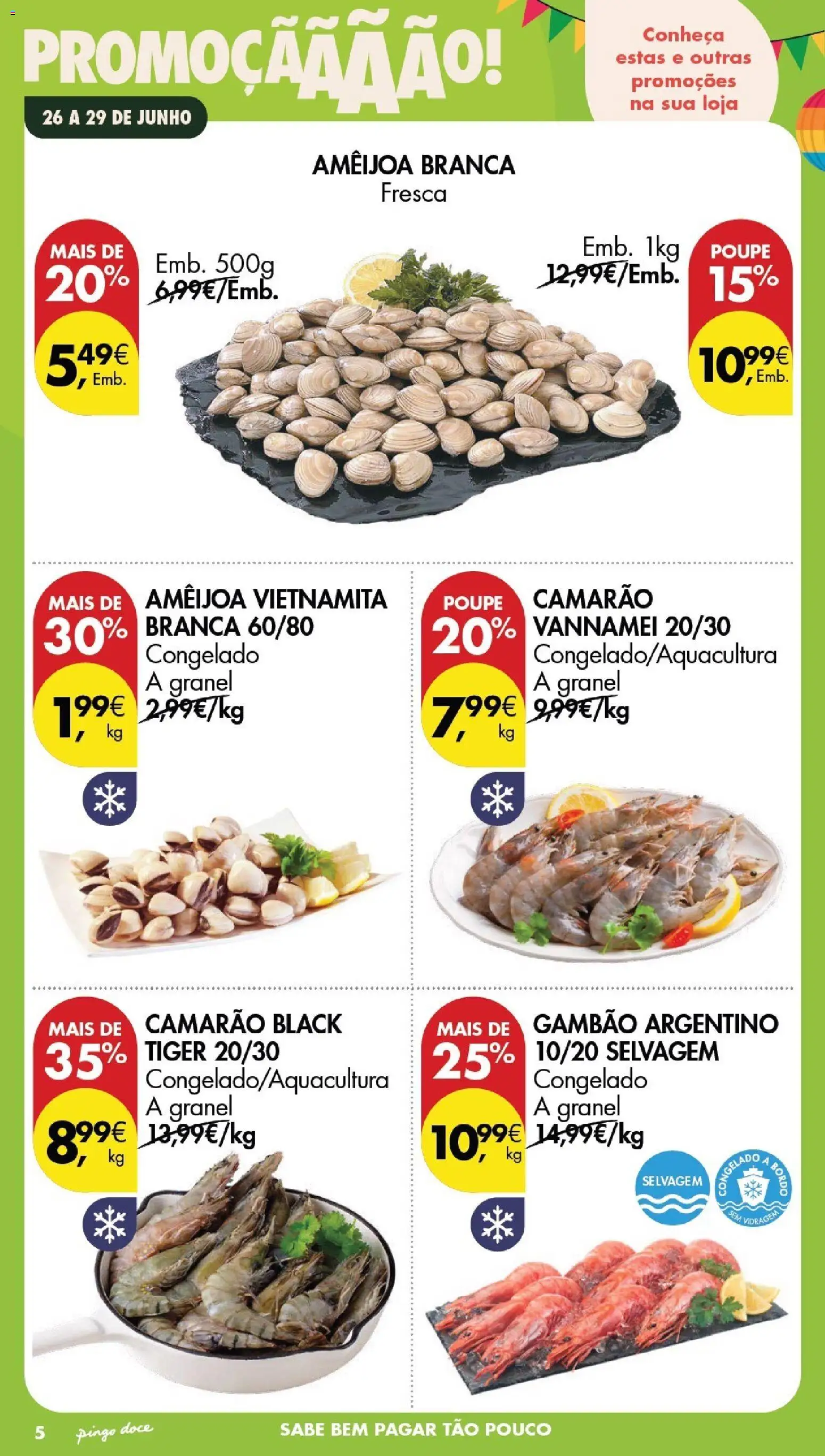 Pingo Doce Poupe este Fim de Semana │ válido de 26/06/2026 | Página: 4 | Produtos: Camarão, Gelado