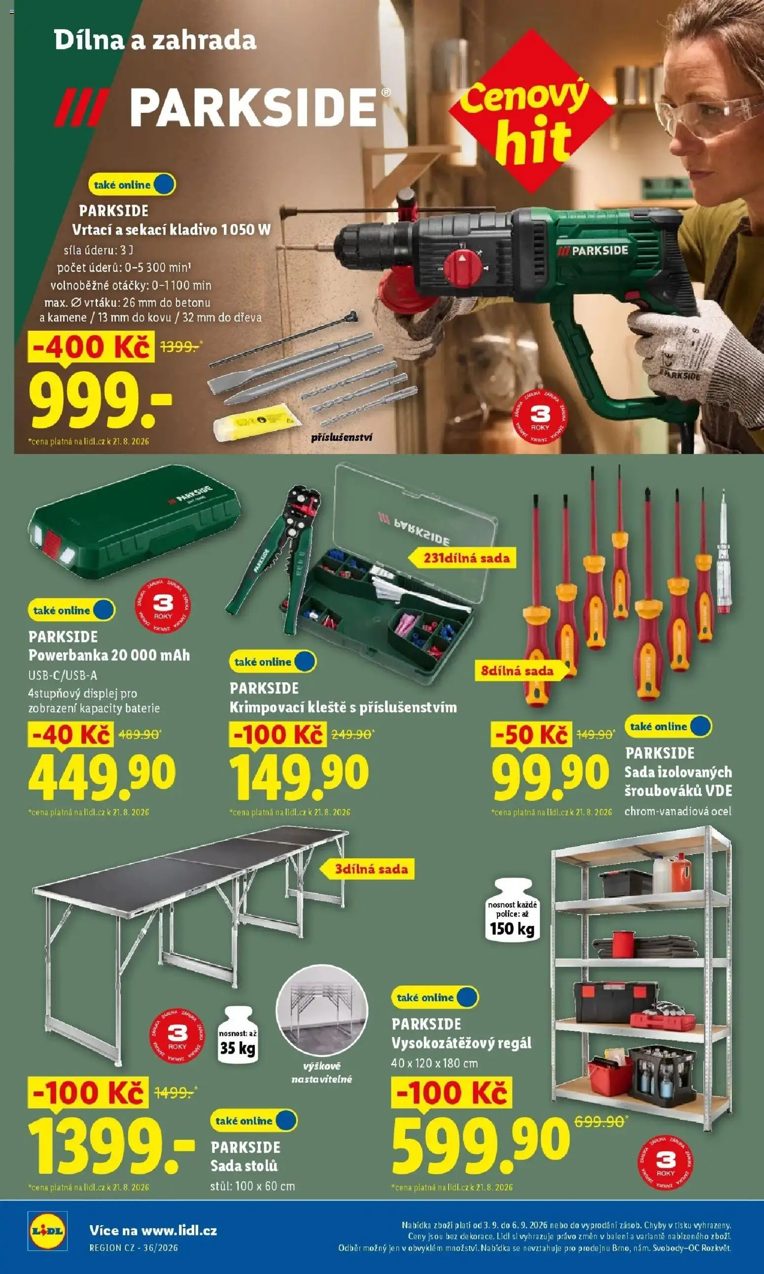 Lidl leták od 31.08.2026 - Nový akční leták | Strana: 16 | Produkty: Krimpovací kleště, Regál, Stůl, Police