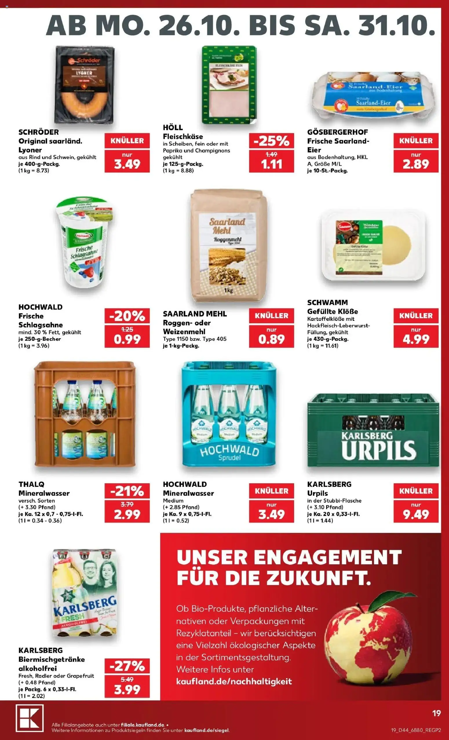 Prospekt Kaufland ab 26.10.2026 » Angebote Online zum Blättern | Seite: 23 | Produkte: Eier, Weizenmehl, Mineralwasser, Paprika