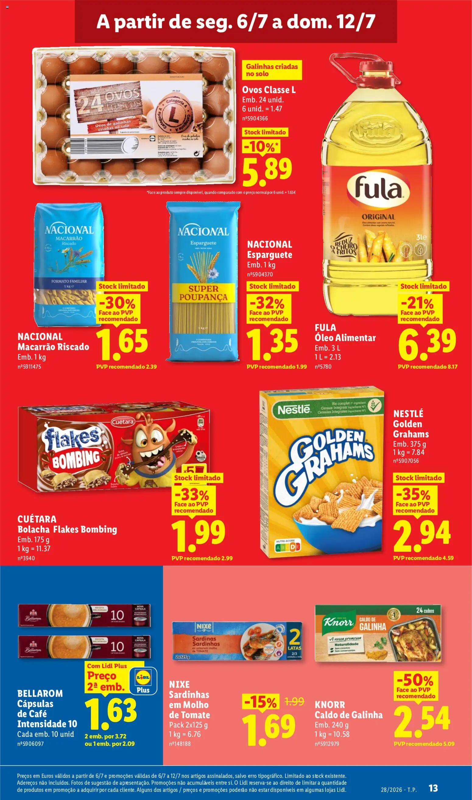 Lidl folheto │ válido de 06/07/2026 | Página: 13 | Produtos: Knorr, Óleo, Tomate, Cereais
