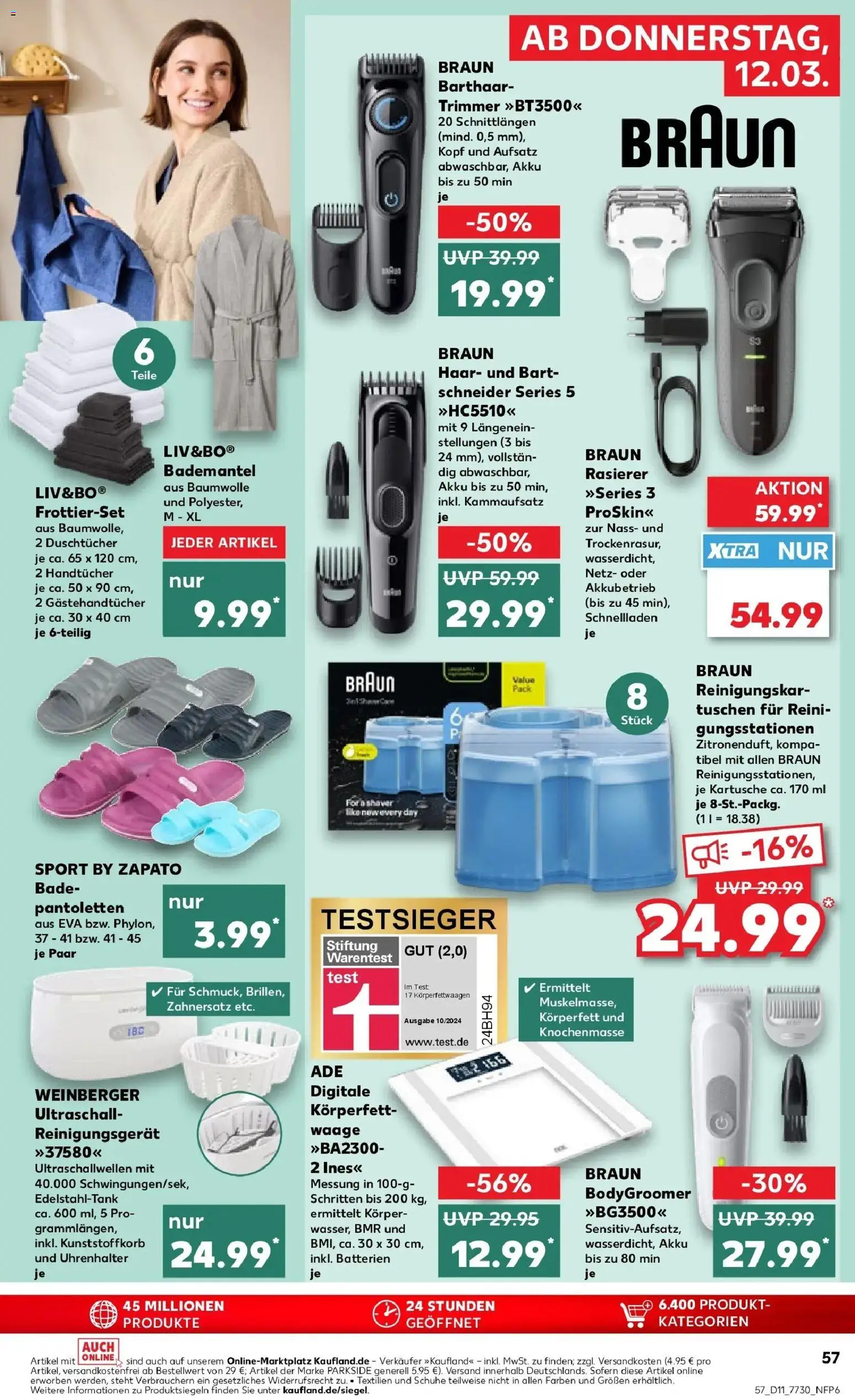 Kaufland Prospekt Iserlohn	 – gültig ab 09.03.2026 | Seite: 69 | Produkte: Rasierer, Batterien, Bademantel