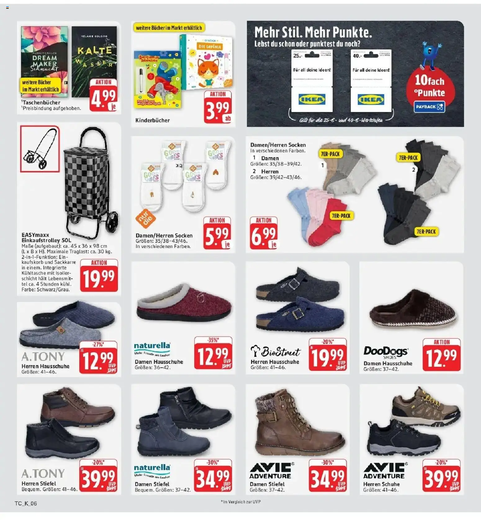 Edeka Prospekt Stuttgart - Feuerbach (ab 31.08.2026) » Angebote Online | Seite: 65 | Produkte: Socken, Stiefel, Hausschuhe, Kühltasche