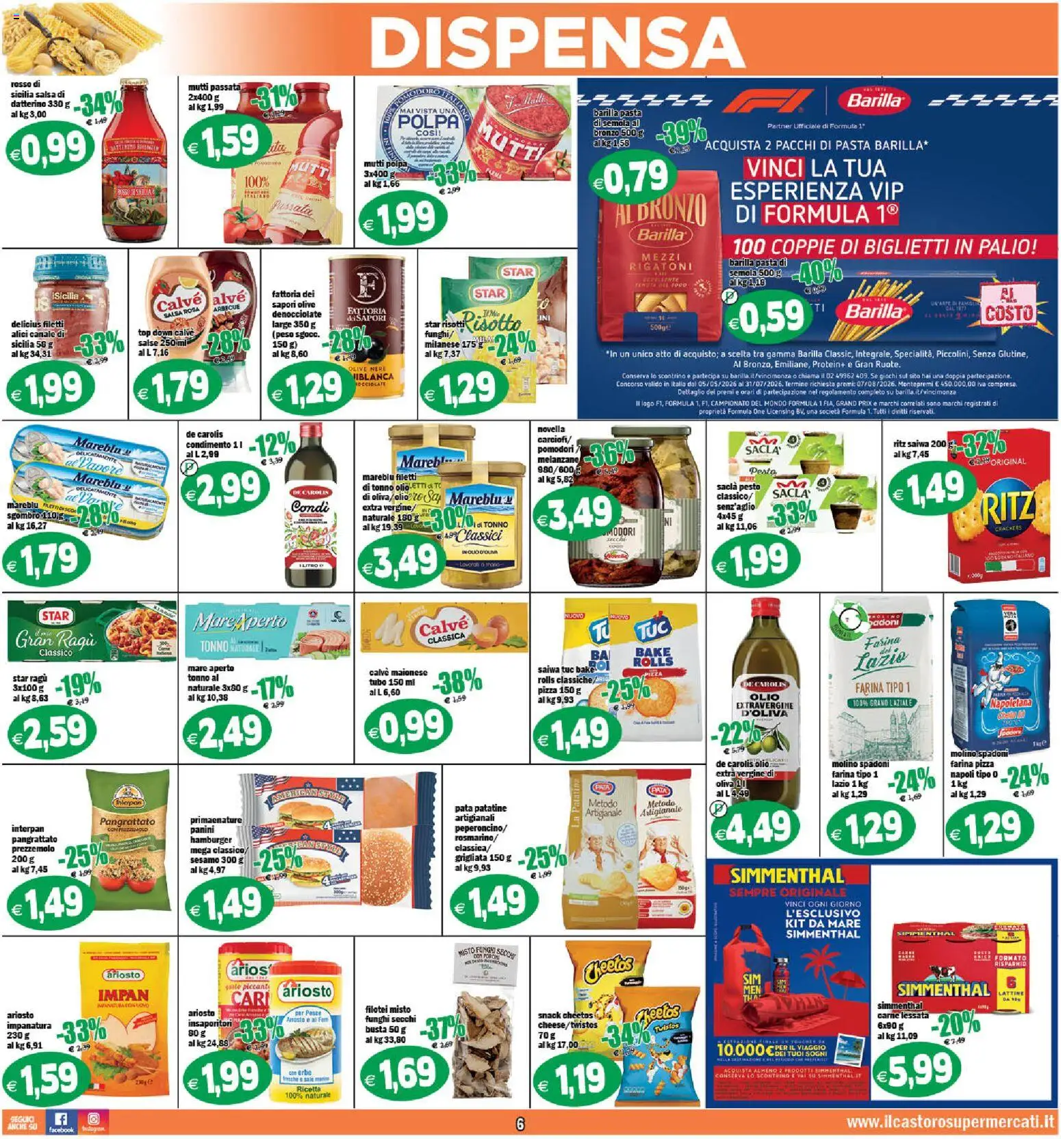 Volantino Il Castoro del 10.06.2026 | Pagina: 6 | Prodotti: Tubo, Funghi, Crackers, Sgombro