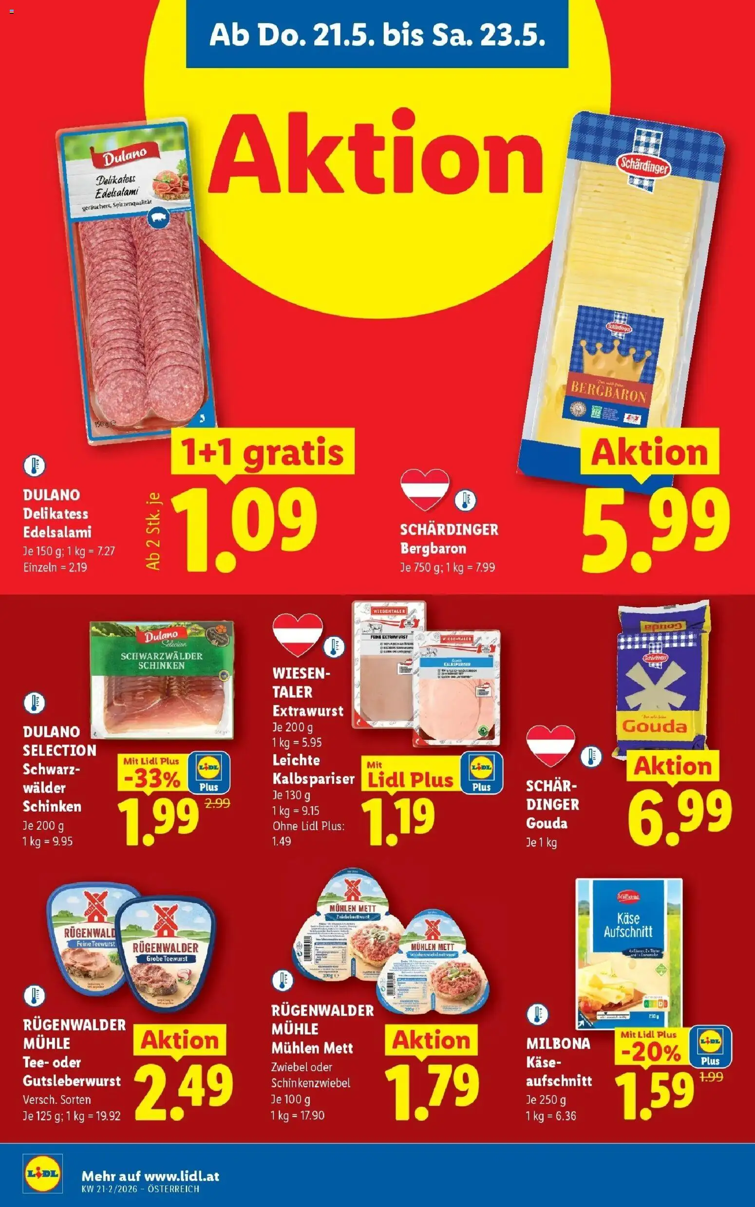 Lidl Flugblatt - Fohnsdorf, Neunkirchen, Graz gültig ab 21.05.2026 | Seite: 10 | Produkte: Mühle, Käse, Schinken, Tee
