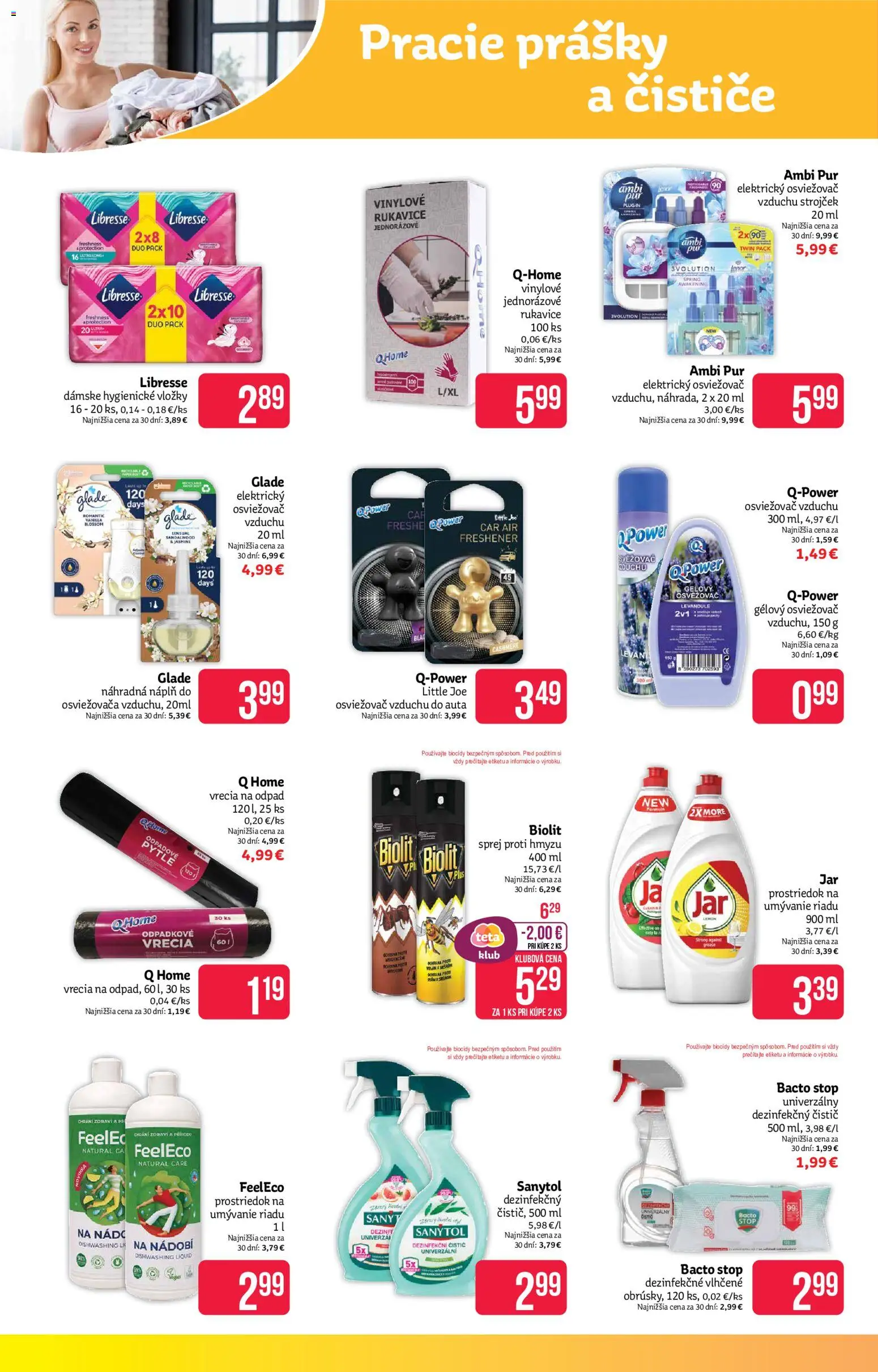 Nové Teta drogerie akcie – leták je platný od 03.08.2026 | Strana: 14 | Produkty: Osviežovač vzduchu, Strojček, Prostriedok na umývanie riadu, Rukavice
