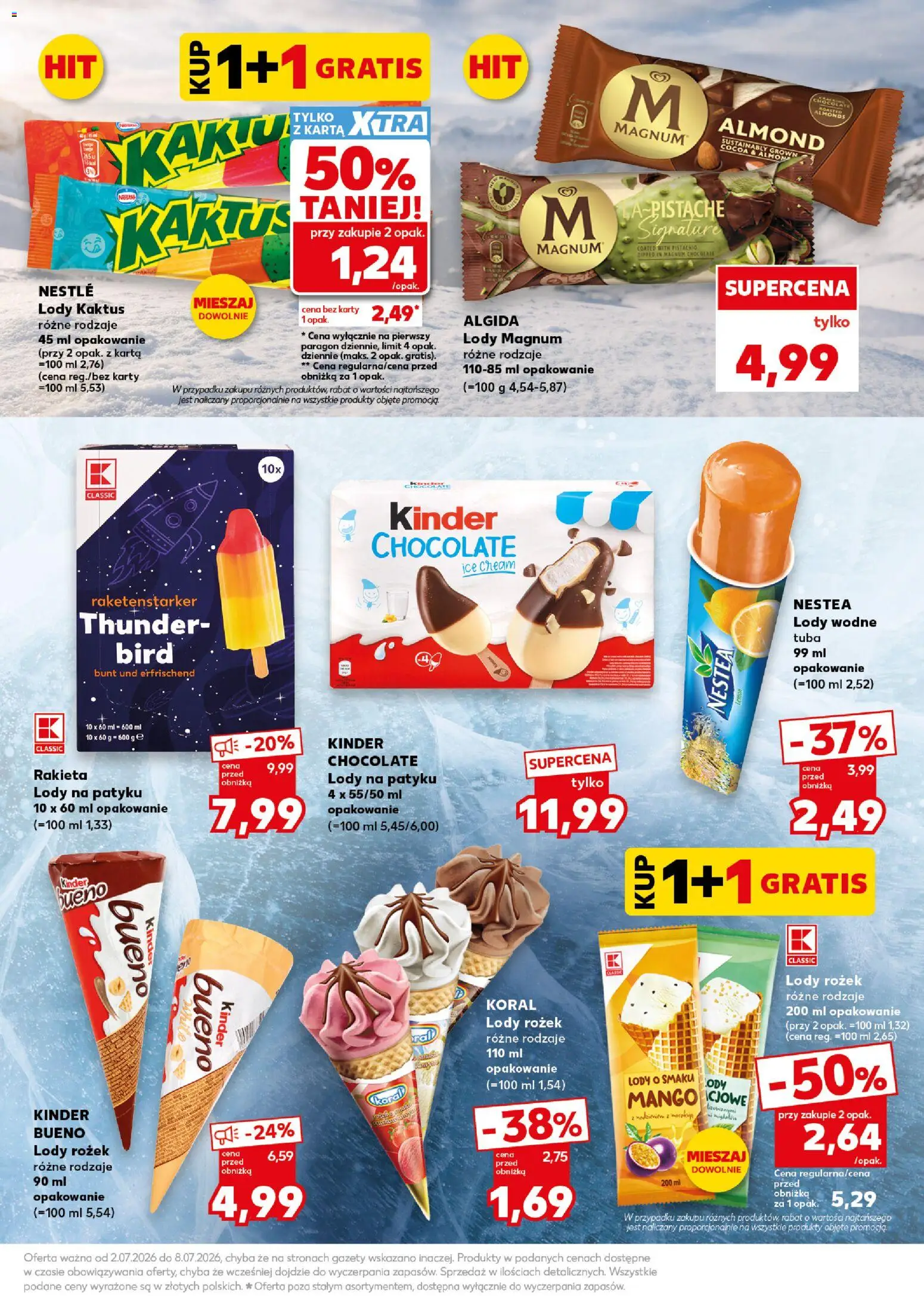 Kaufland Polsko leták - Mocny start od 06.07.2026 | Strana: 11 | Produkty: Mango, Nestea, Magnum, Kinder