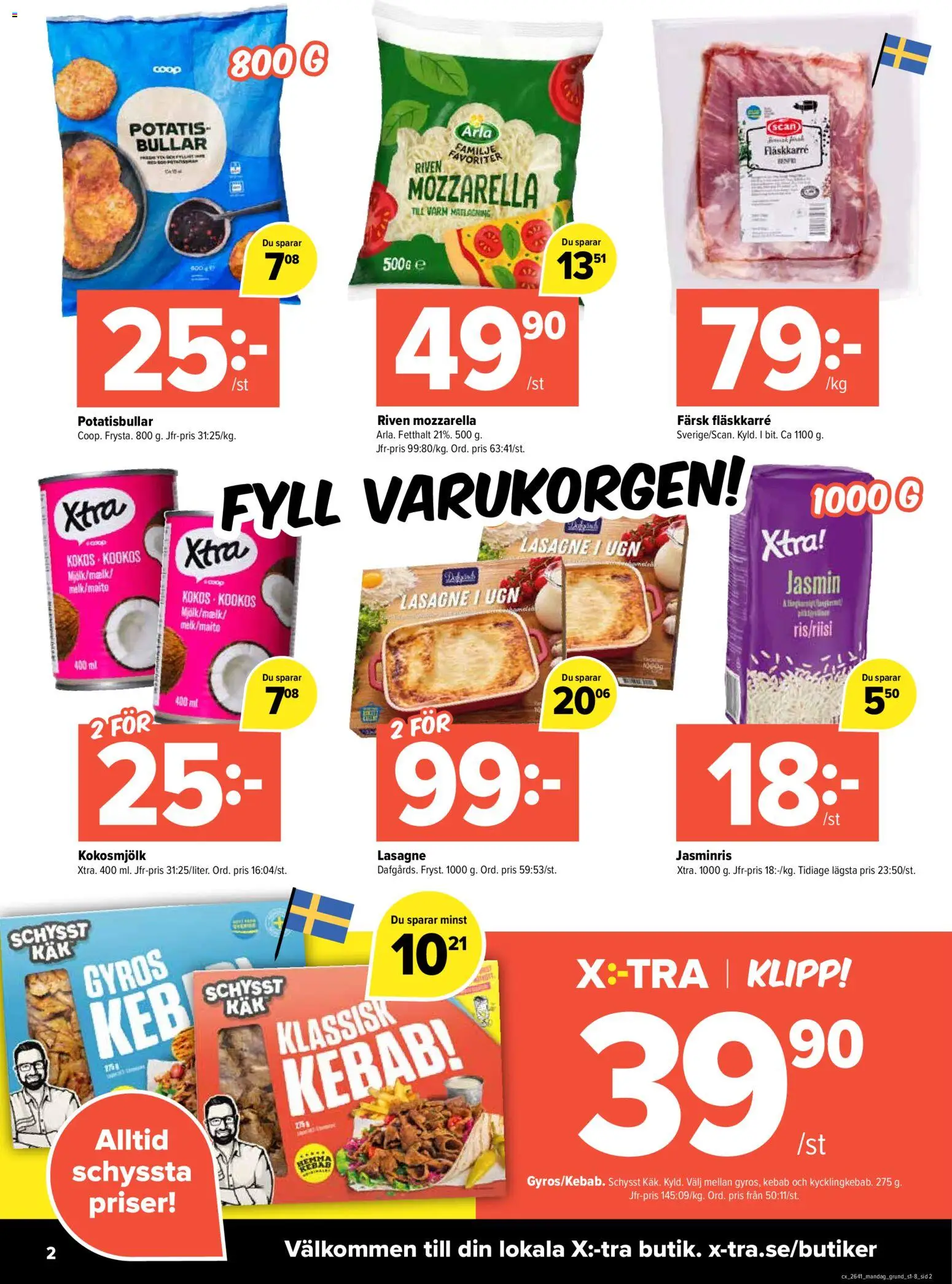 Coop X:-TRA reklamblad aktuell från 05/10/2026 | Sida: 2 | Produkter: Kokos, Potatisbullar, Jasminris, Ugn