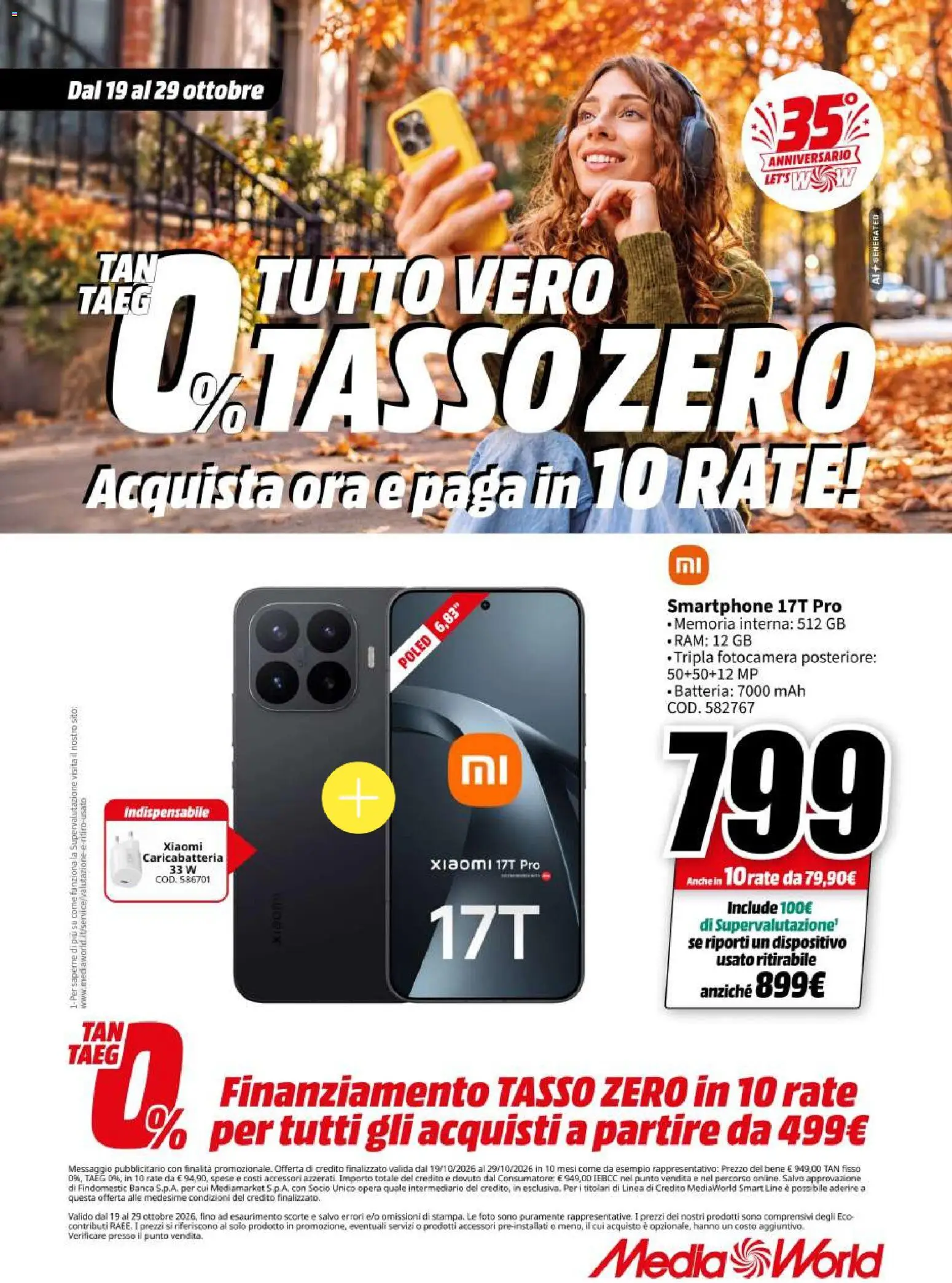 Volantino Media World del 19/10/2026 | Pagina: 5 | Prodotti: Xiaomi, Smartphone, Fotocamera, Batteria