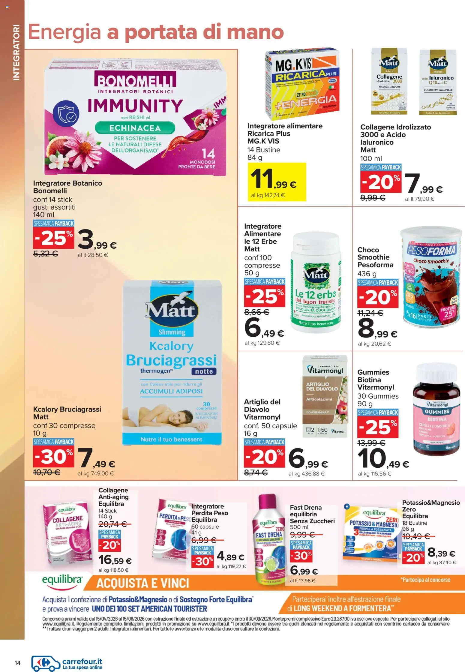 Volantino Carrefour del 10/07/2026 | Pagina: 14 | Prodotti: Zucchero, Integratore alimentare