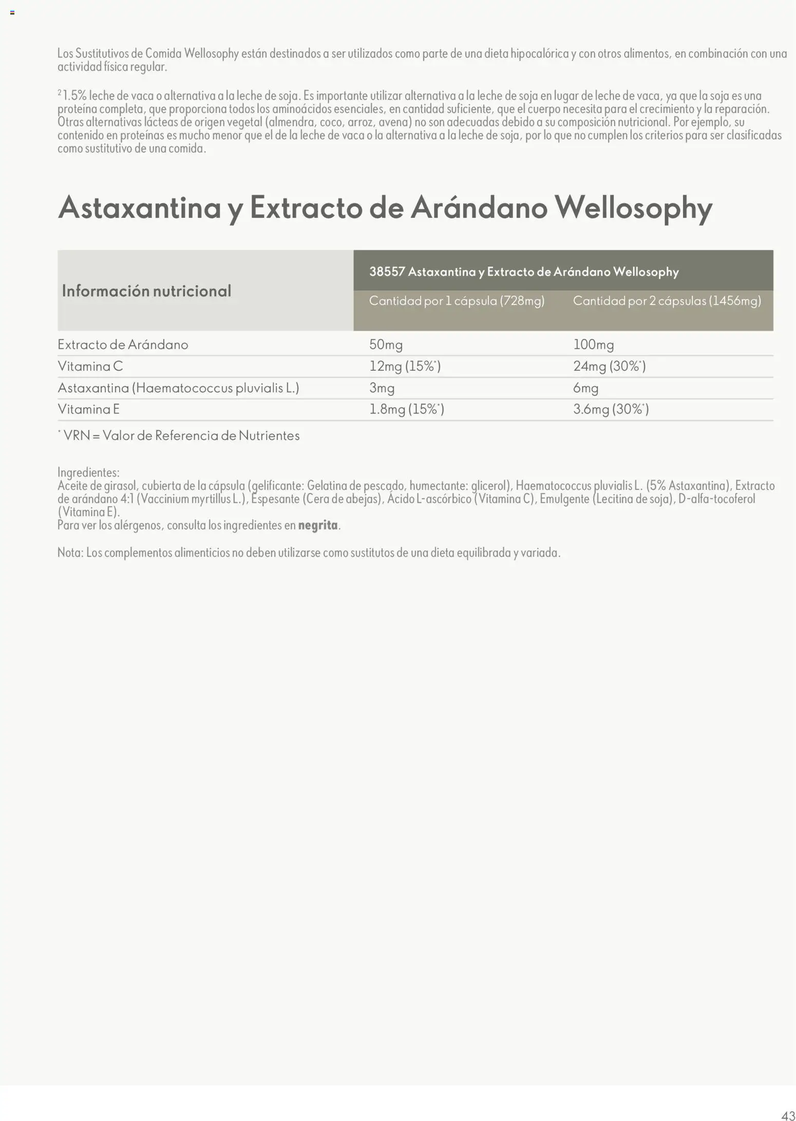 Oriflame - Guía Wellosophy │ válido desde el 01.11.2023 | Página: 43 | Productos: Gelatina, Κρεμάστρα, Leche, Aceite