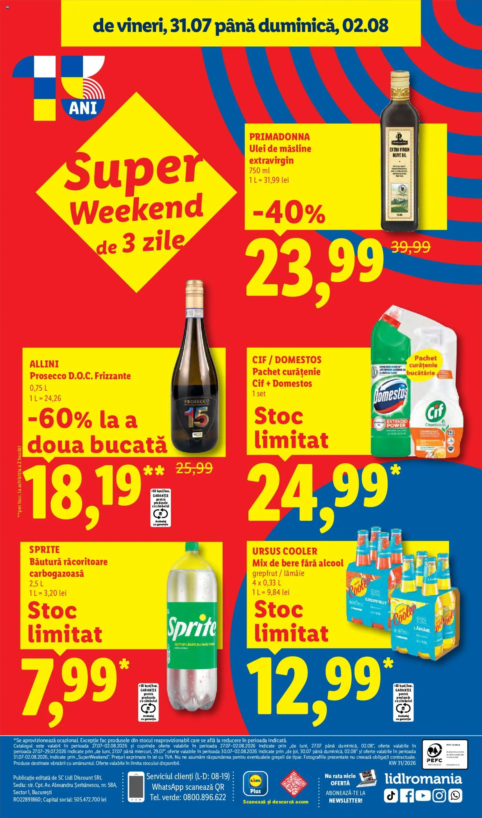 Noul catalog Lidl – valabil de la 27.07.2026 | Pagină: 80 | Produse: Ursus cooler, Măsline, Ulei de masline, Plus