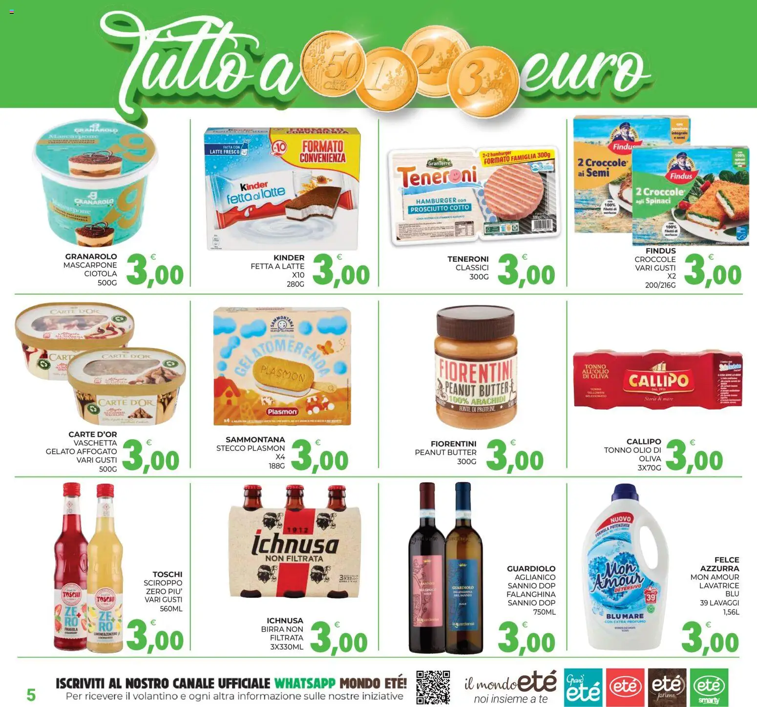 Volantino Eté del 03/07/2026 | Pagina: 5 | Prodotti: Prosciutto Cotto, Tè, Gelato, Arachidi