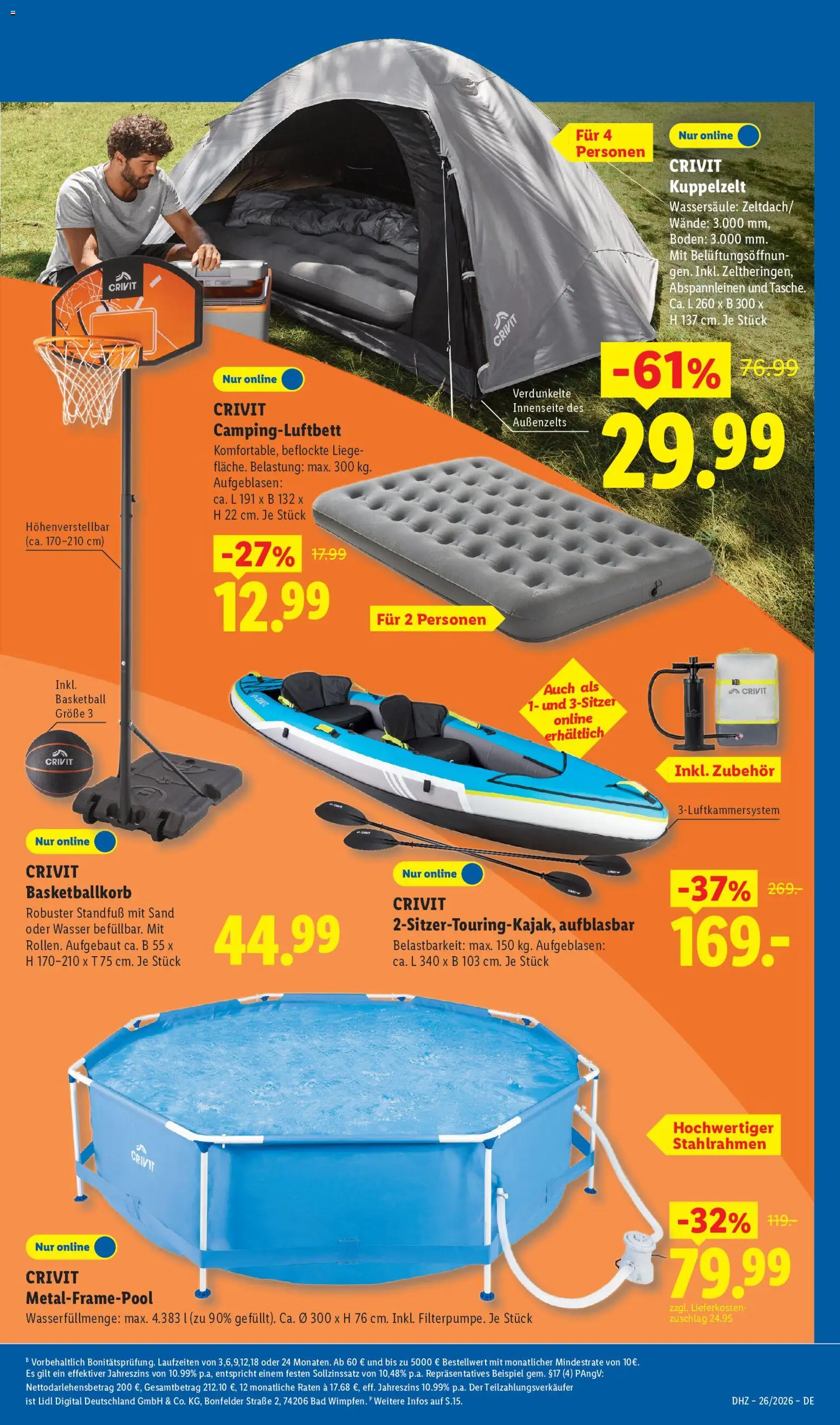 Lidl Prospekt – gültig ab 22.06.2026 | Seite: 15 | Produkte: Liege, Bad, Wasser, Basketball
