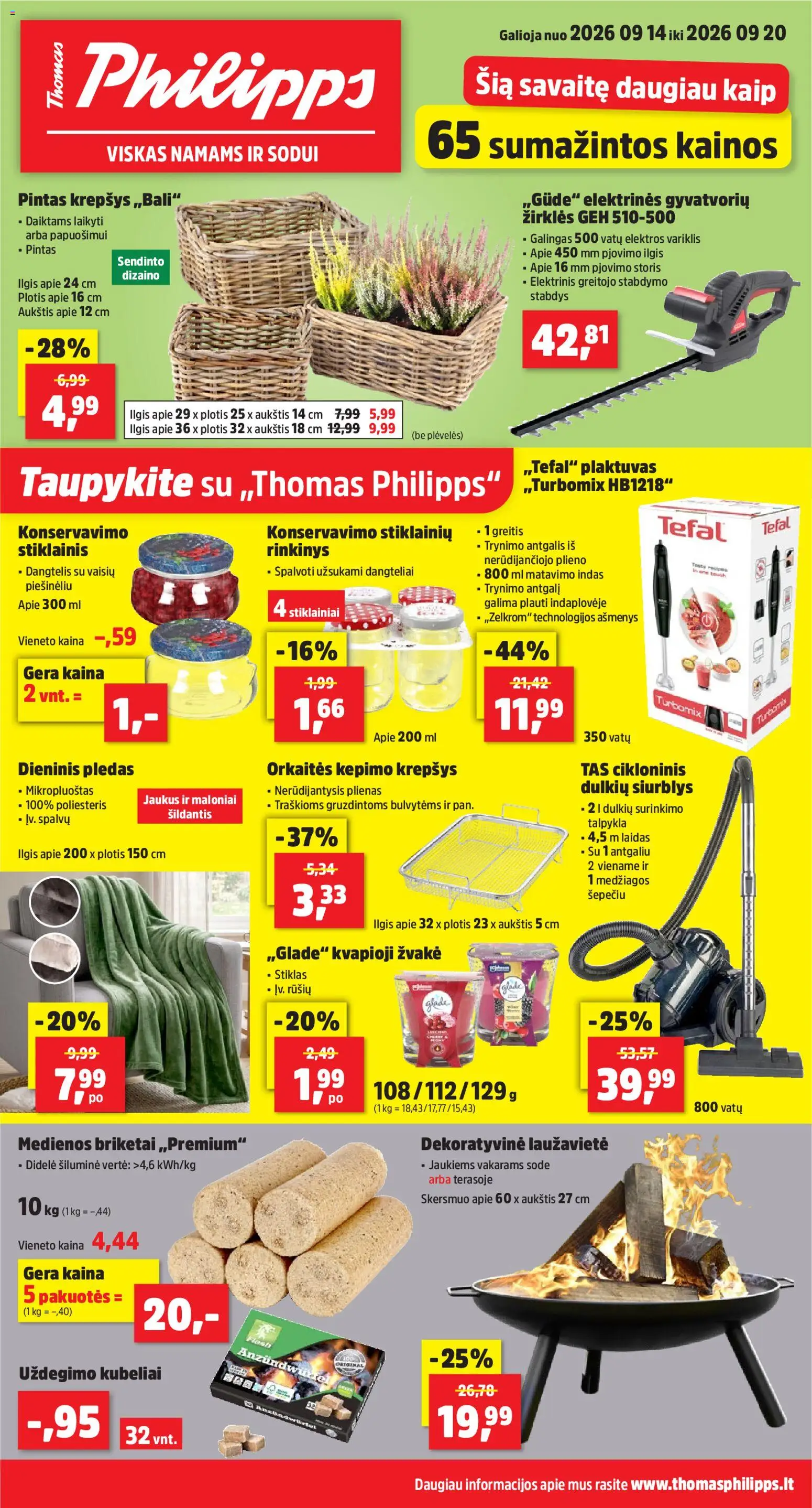Thomas Philipps akcijos nuo 2026.09.14 | Puslapis: 1 | Prekių: Plaktuvas, Krepšys, Pledas