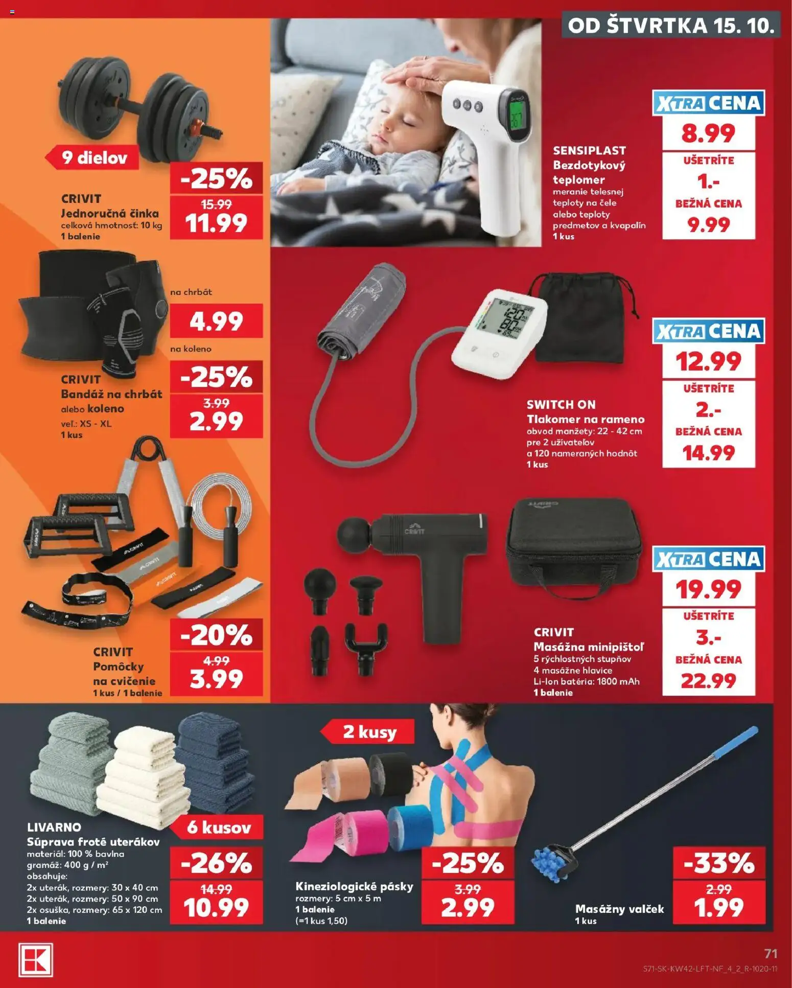 Kaufland SK akciós ujság - amely érvényes a következő dátumtól: 2026.10.15. | Oldal: 71 | Termékek: Crivit, Switch