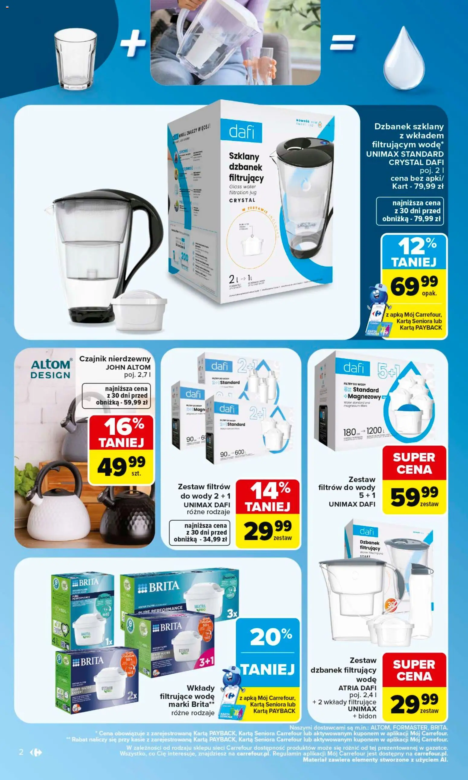 Carrefour gazetka - W sumie same okazje od 08.06.2026 | Strona: 2 | Produkty: Karta, Dzbanek, Czajnik, Dzbanek filtrujący