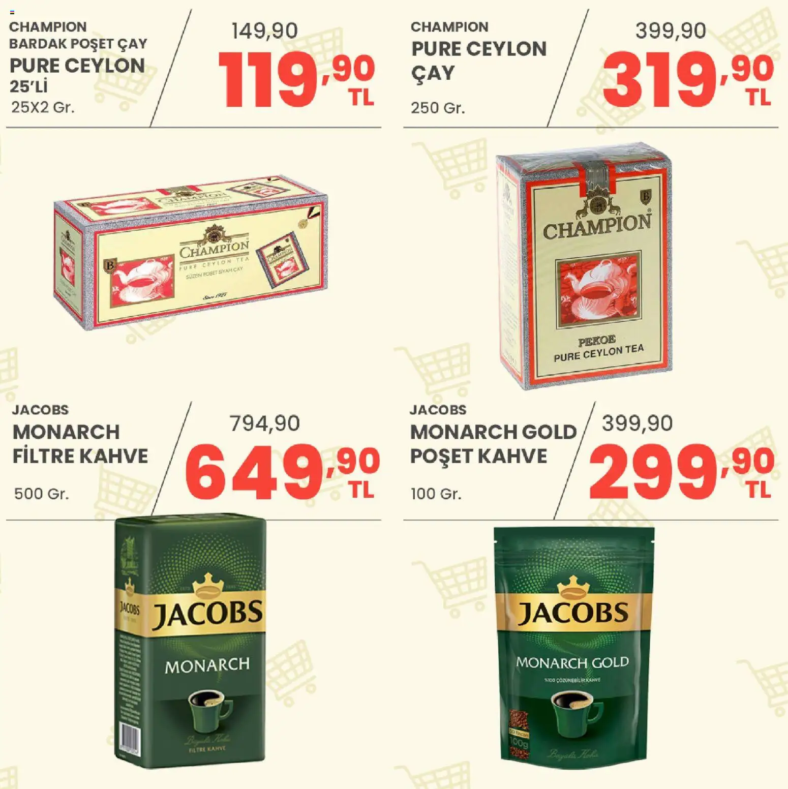 Sarıyer Katalog - 28 Ağustos 2026 tarihinden itibaren geçerlidir | Sayfa: 23 | Ürünler: Kahve, Çay, Bardak poşet çay, Bardak
