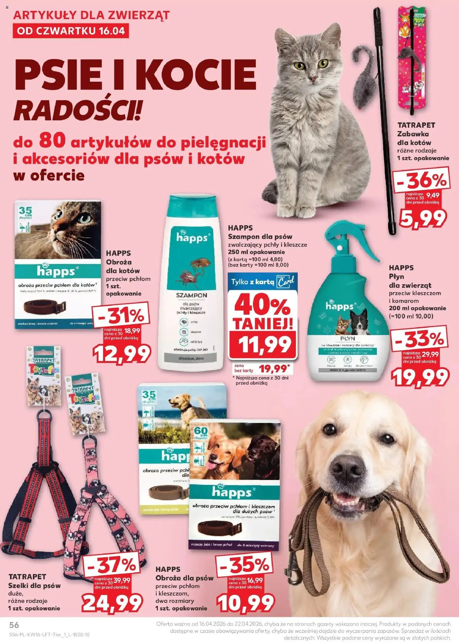 Kaufland gazetka od 16.04.2026 | Strona: 56 | Produkty: Karta, Szampon, Szampon dla psów, Jaja