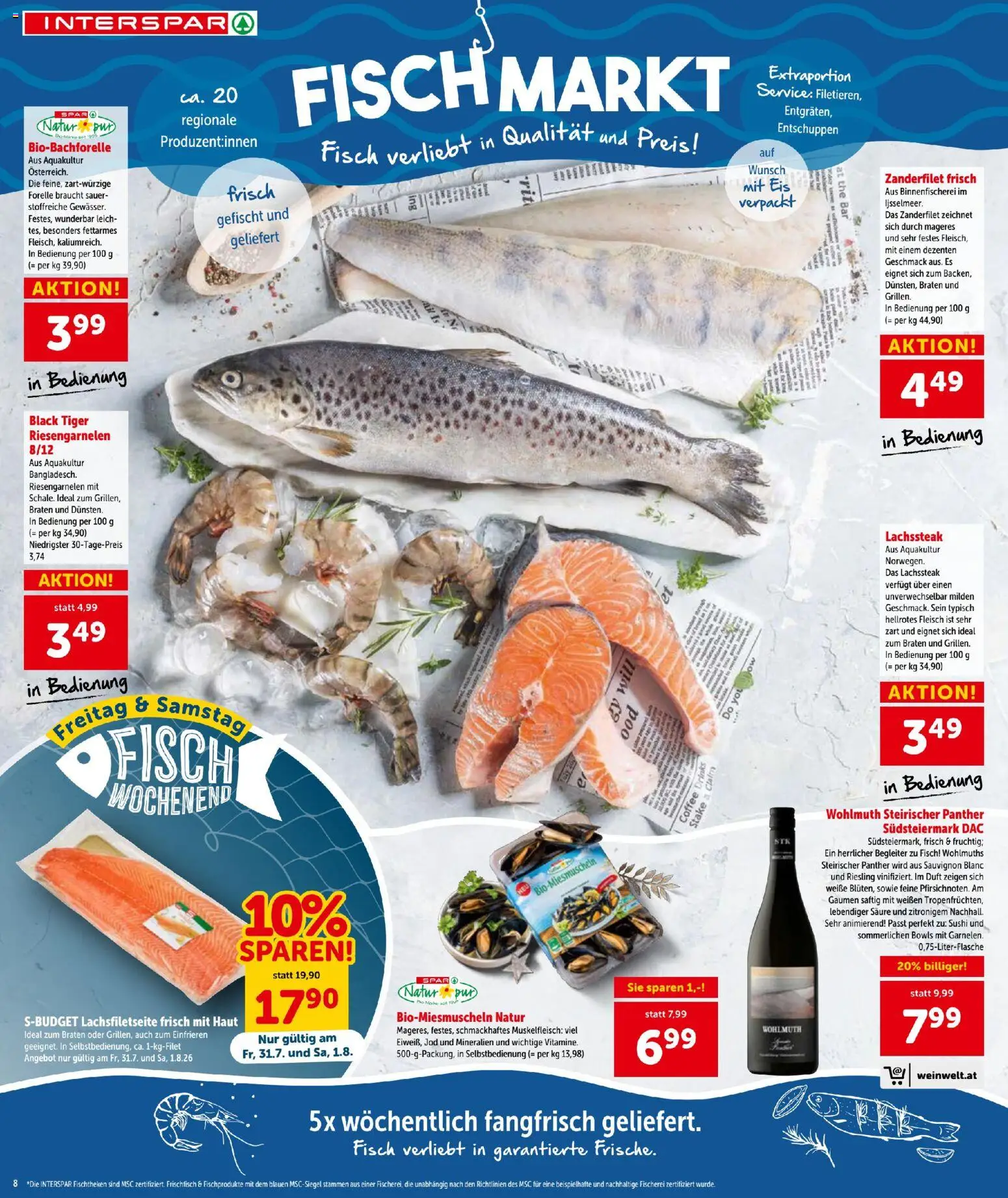 Interspar - Flugblatt gültig ab 30.07.2026 | Seite: 8 | Produkte: Eis, Duft, Fisch