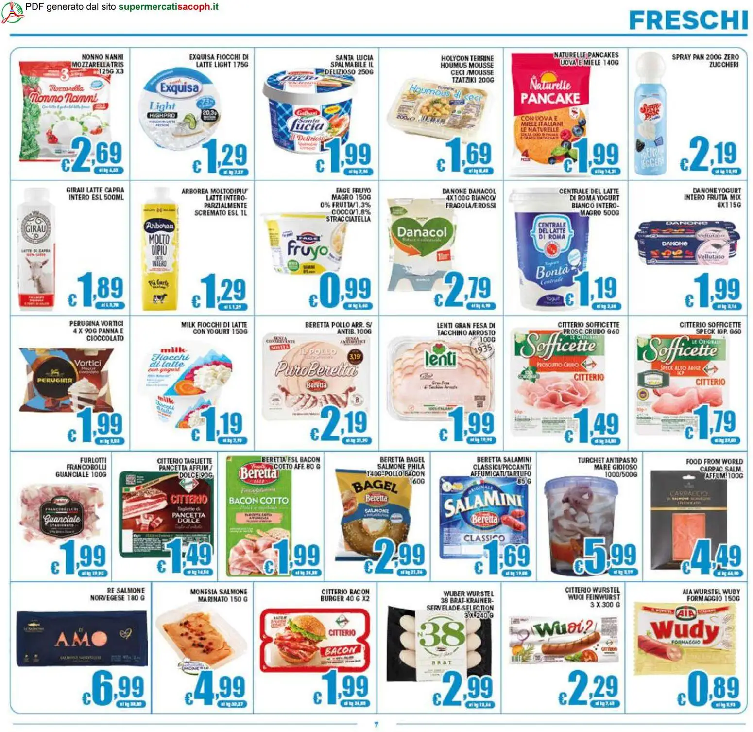 Volantino Sacoph del 29.04.2026 | Pagina: 7 | Prodotti: Uova, Cioccolato, Panna, Guanciale