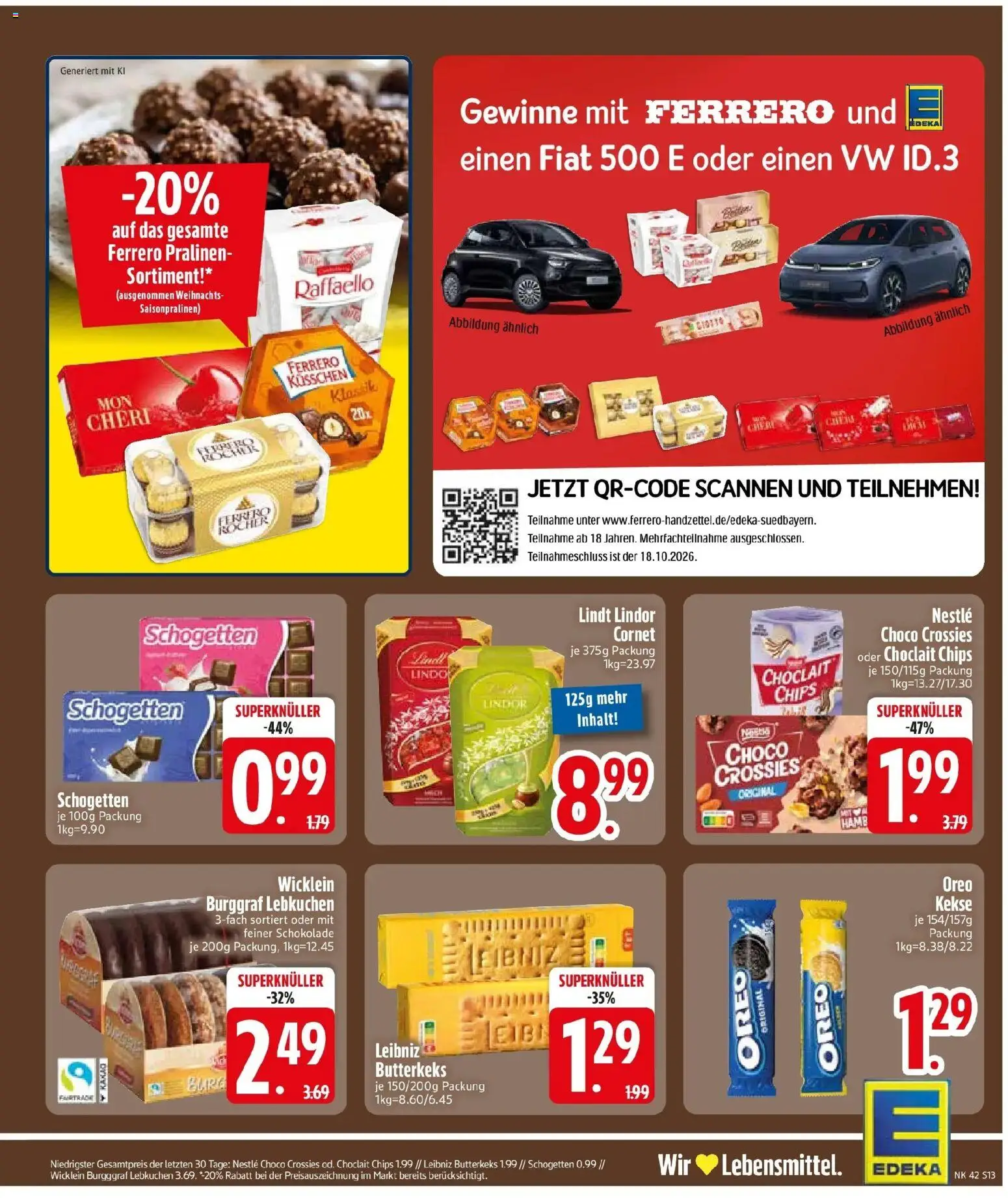 Edeka Prospekt Tittmoning (ab 12.10.2026) » Angebote Online | Seite: 15 | Produkte: Raffaello, Lindor, Lindt, Chips