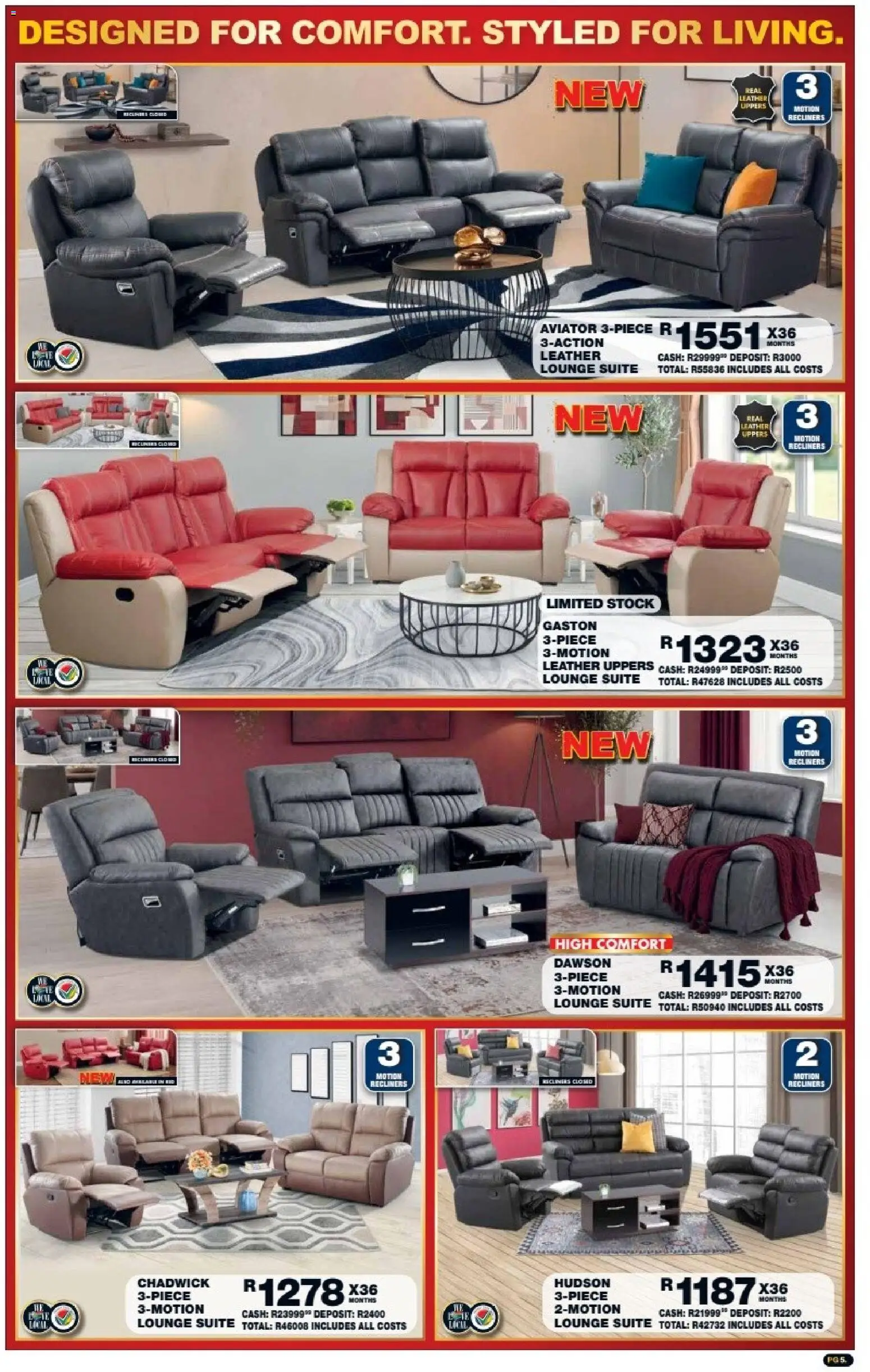 New Lewis Stores catalogue – valid from 05/10/2026 | Page: 5 | Products: Lounge suite, Stock
