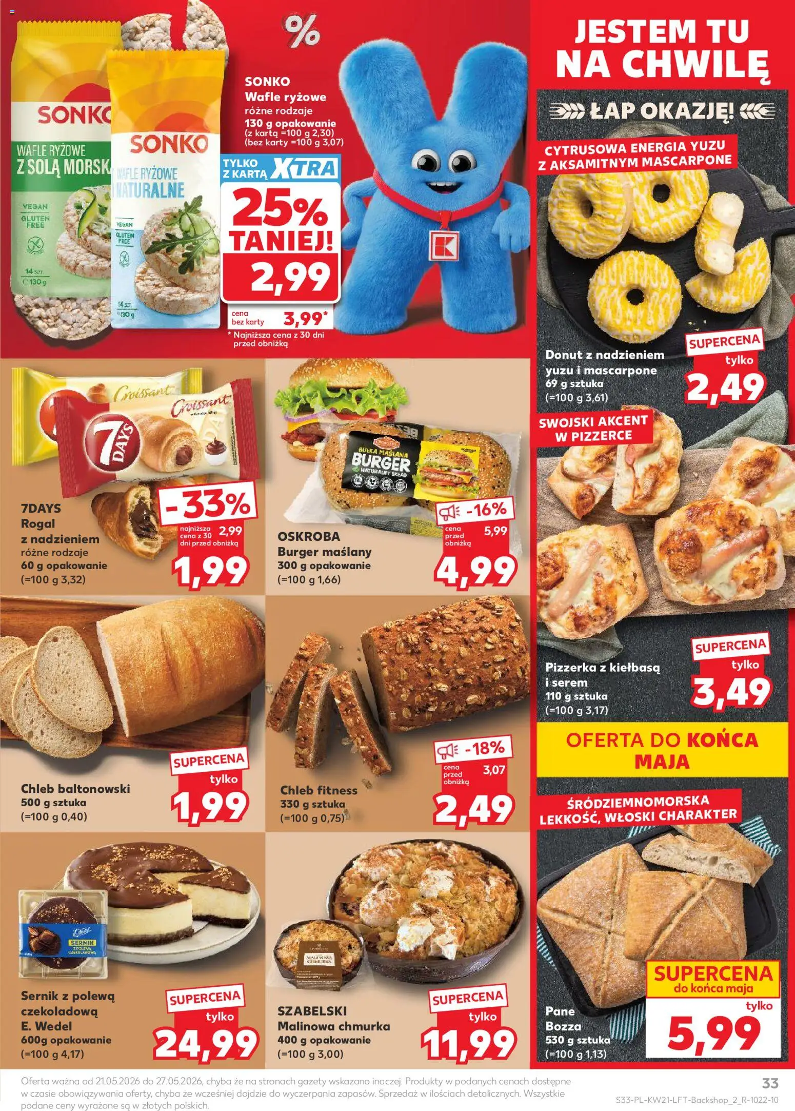 Kaufland Polsko leták od 21.05.2026 | Strana: 33 | Produkty: Burger, Donut, Chléb fitness, Mascarpone