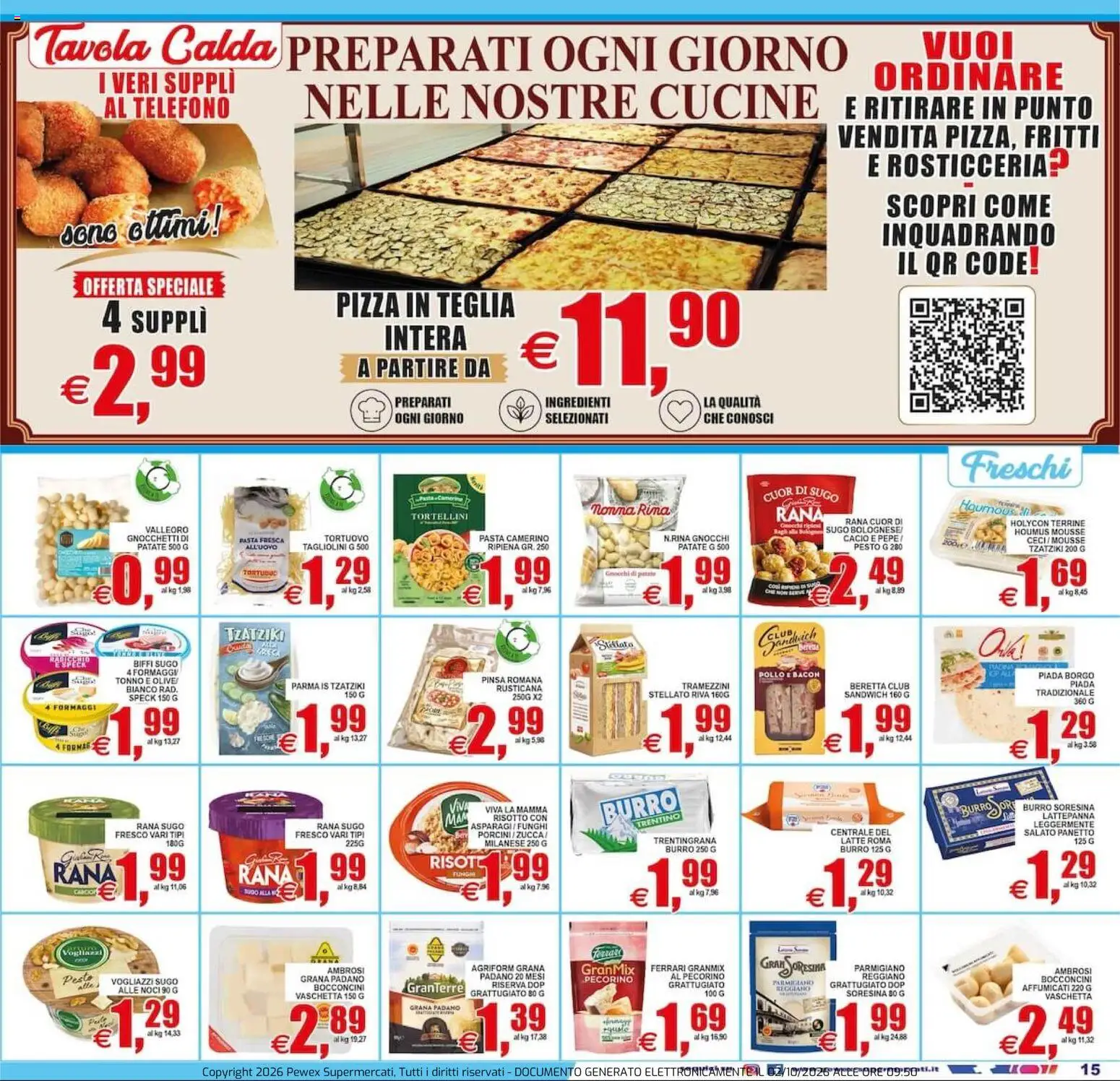 Volantino Pewex del 02/10/2026 | Pagina: 15 | Prodotti: Pizza, Pepe, Gnocchi, Gnocchetti
