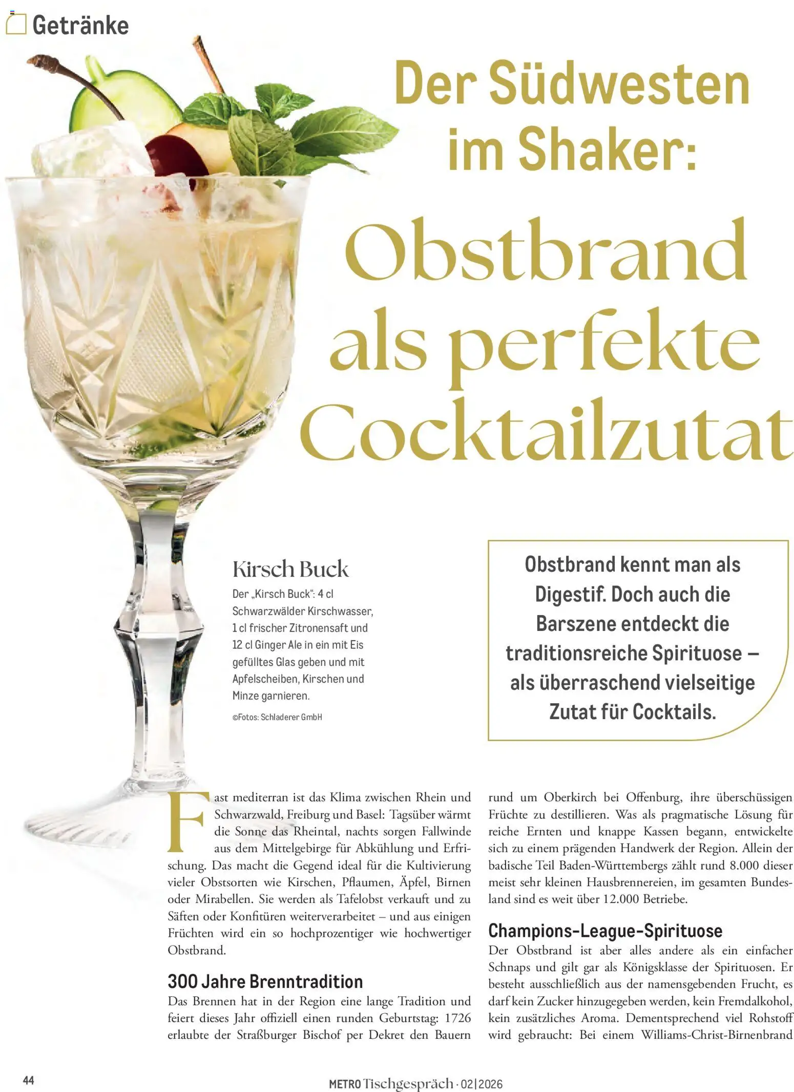 Metro Tischgespräch – gültig ab 01.09.2026 | Seite: 44 | Produkte: Schnaps, Kirschen, Zucker, Eis