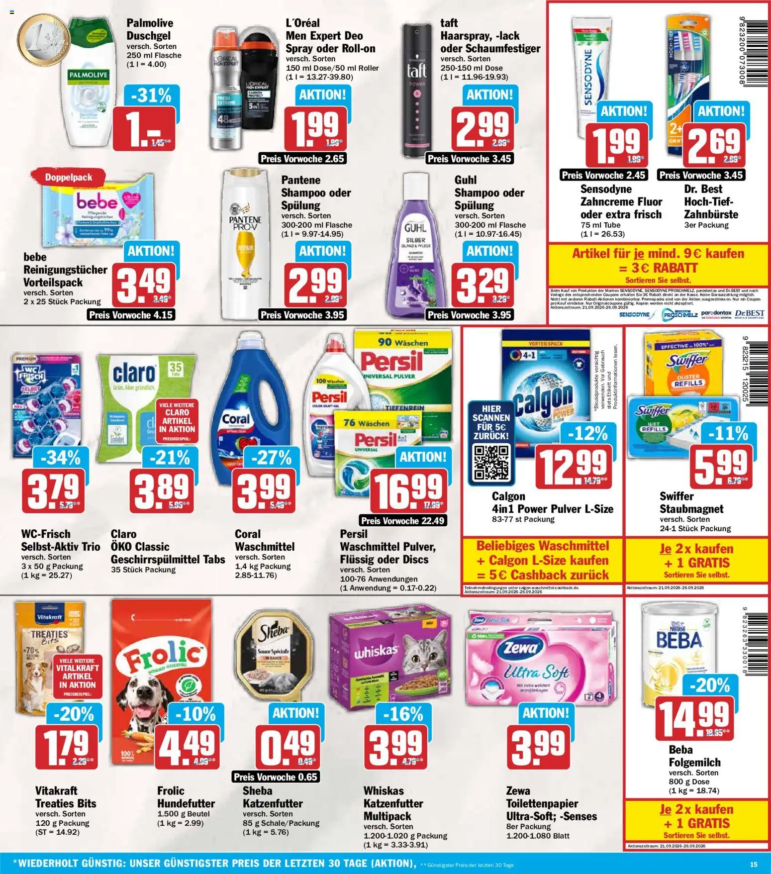 HIT Prospekt – gültig ab 21.09.2026 | Seite: 15 | Produkte: Shampoo, Waschmittel, Persil, Toilettenpapier