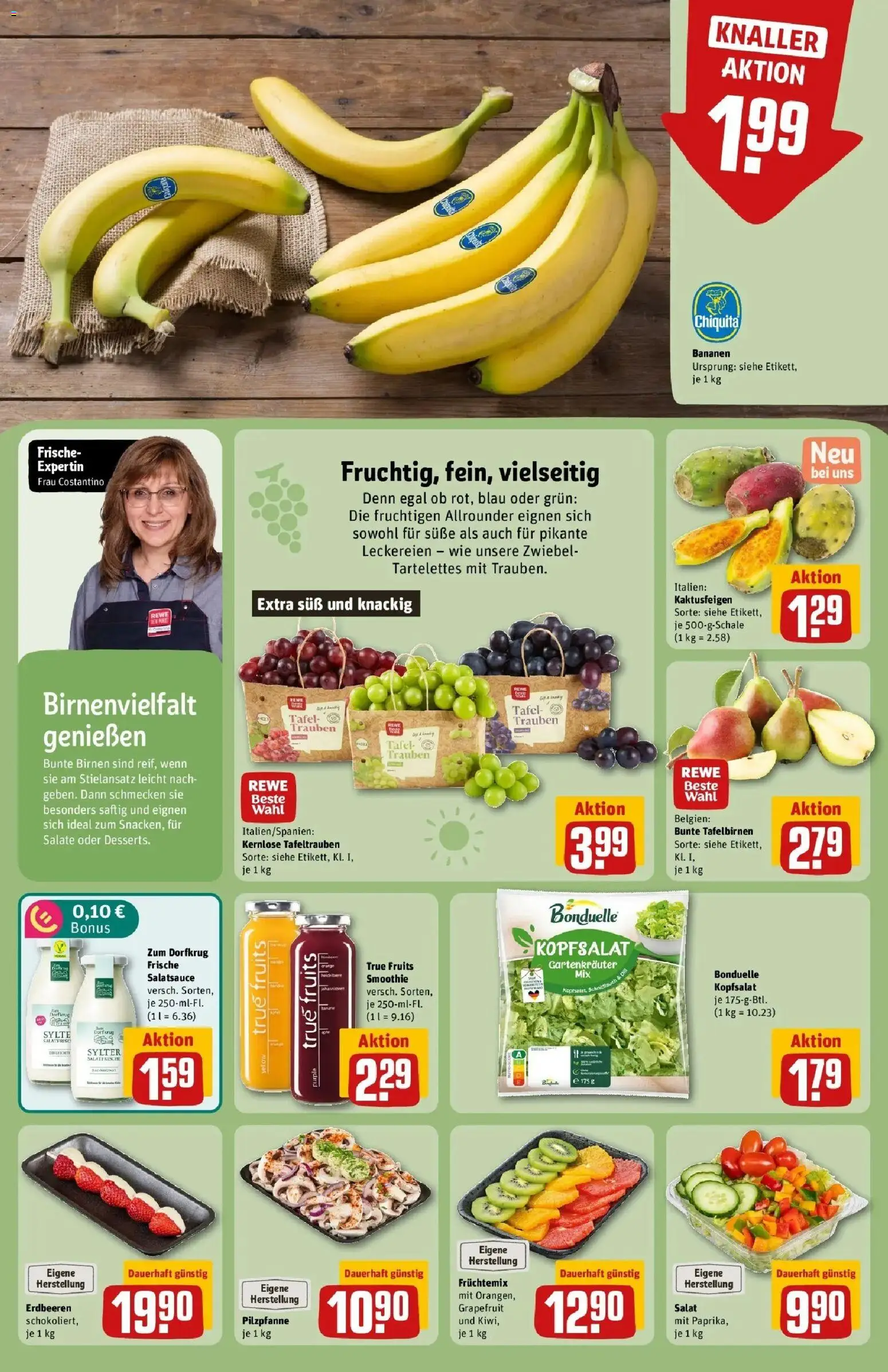 REWE Prospekt ab 31.08.2026 zum Blättern » Angebote | Seite: 6 | Produkte: Trauben, Bananen, Grapefruit, Salat