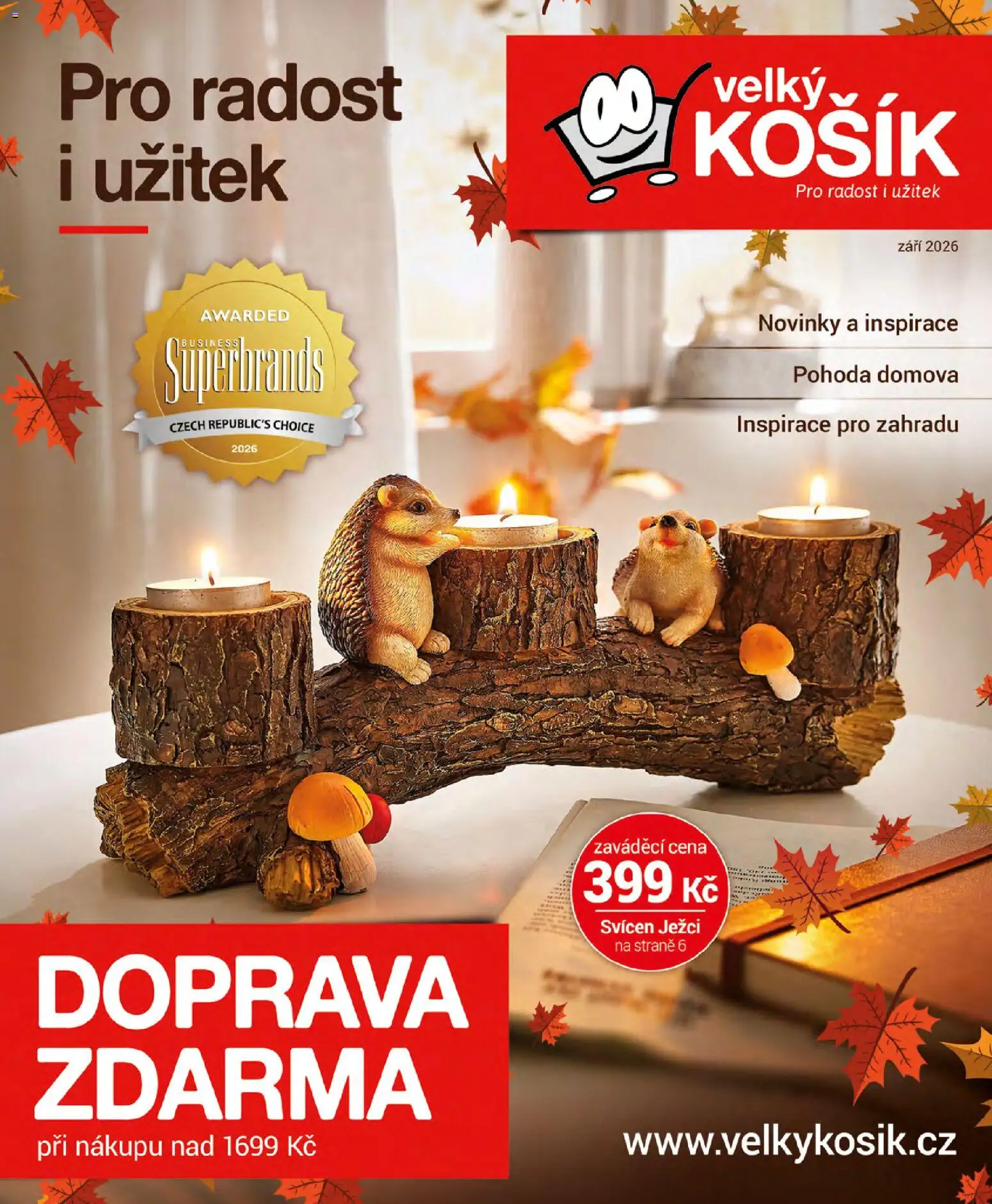 Velký Košík leták od 21.09.2026 | Strana: 1 | Produkty: Košík, Svícen