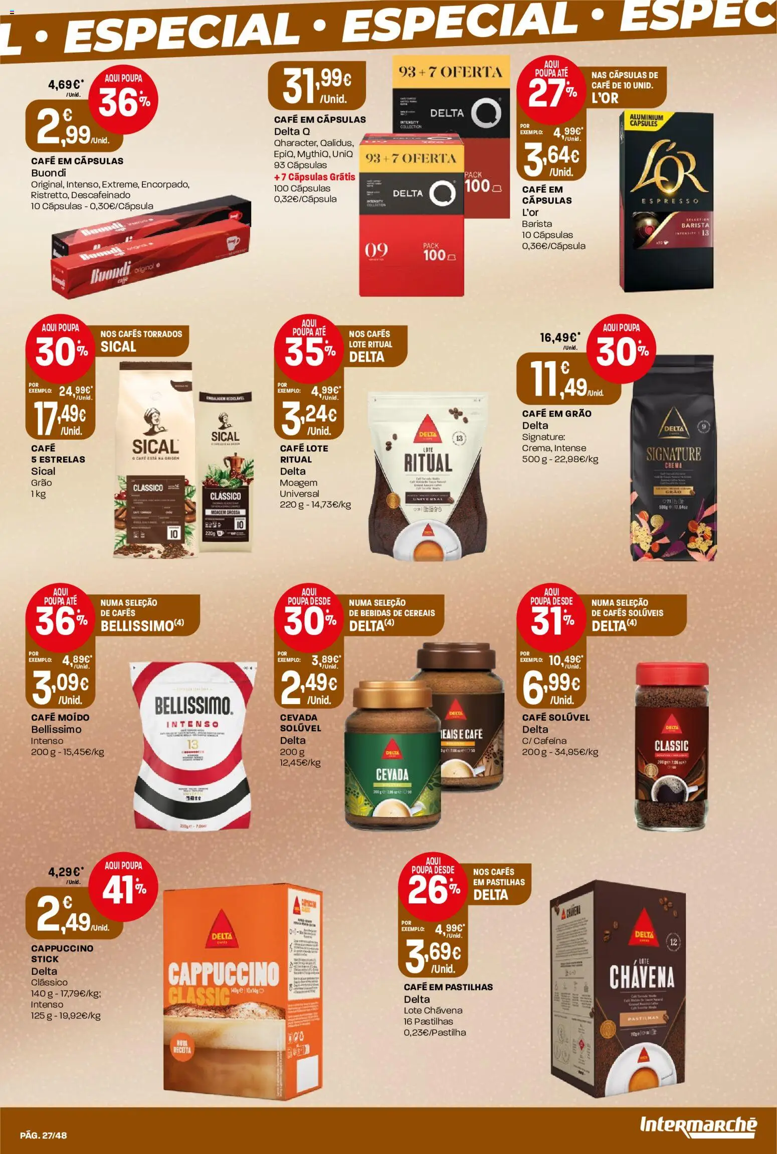 Intermarché folheto │ válido de 08/10/2026 | Página: 27 | Produtos: Bebidas, Café solúvel, Cápsulas, Café moído