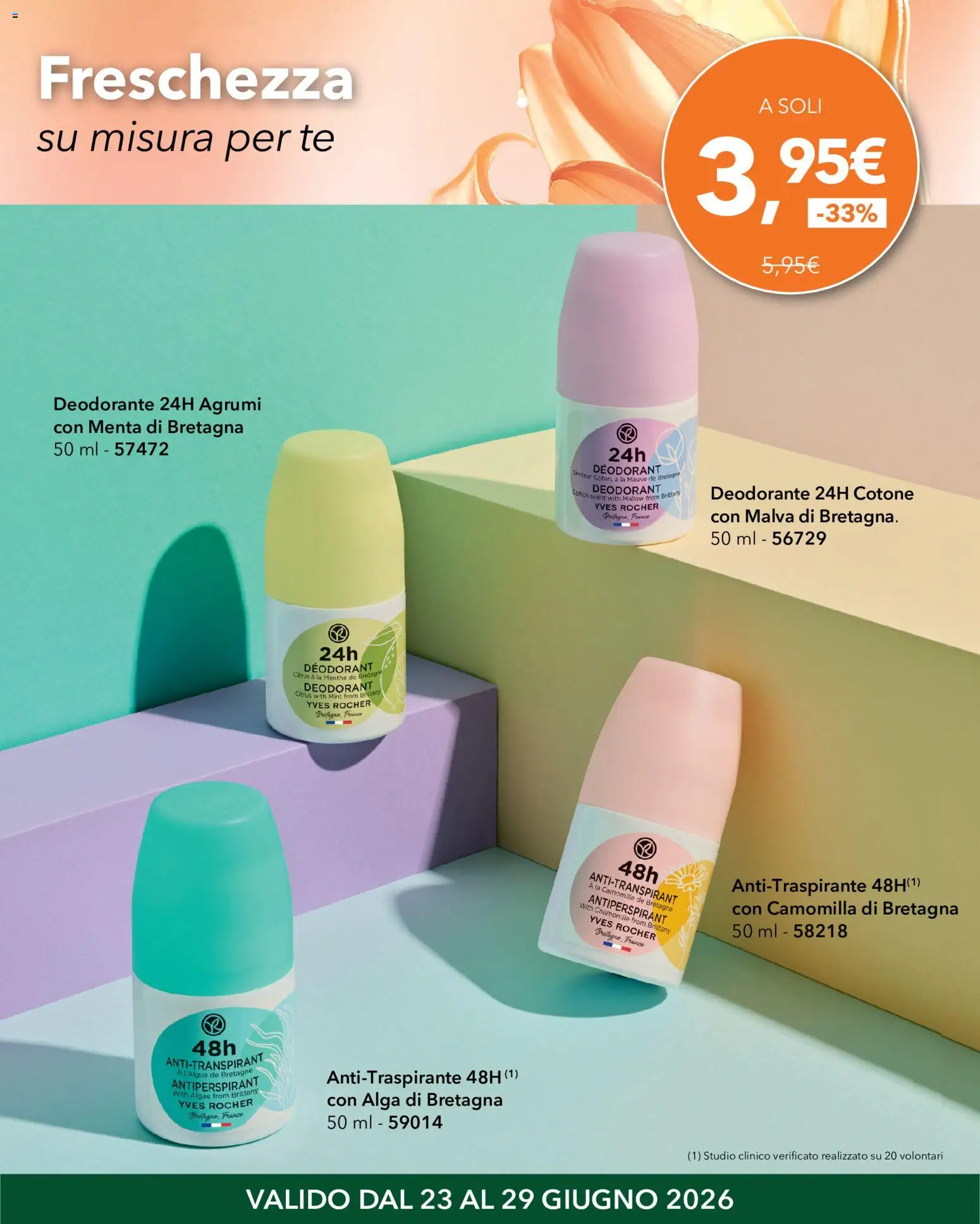 Volantino Yves Rocher del 23/06/2026 | Pagina: 6 | Prodotti: Deodorante, Antitraspirante, Tè, Agrumi