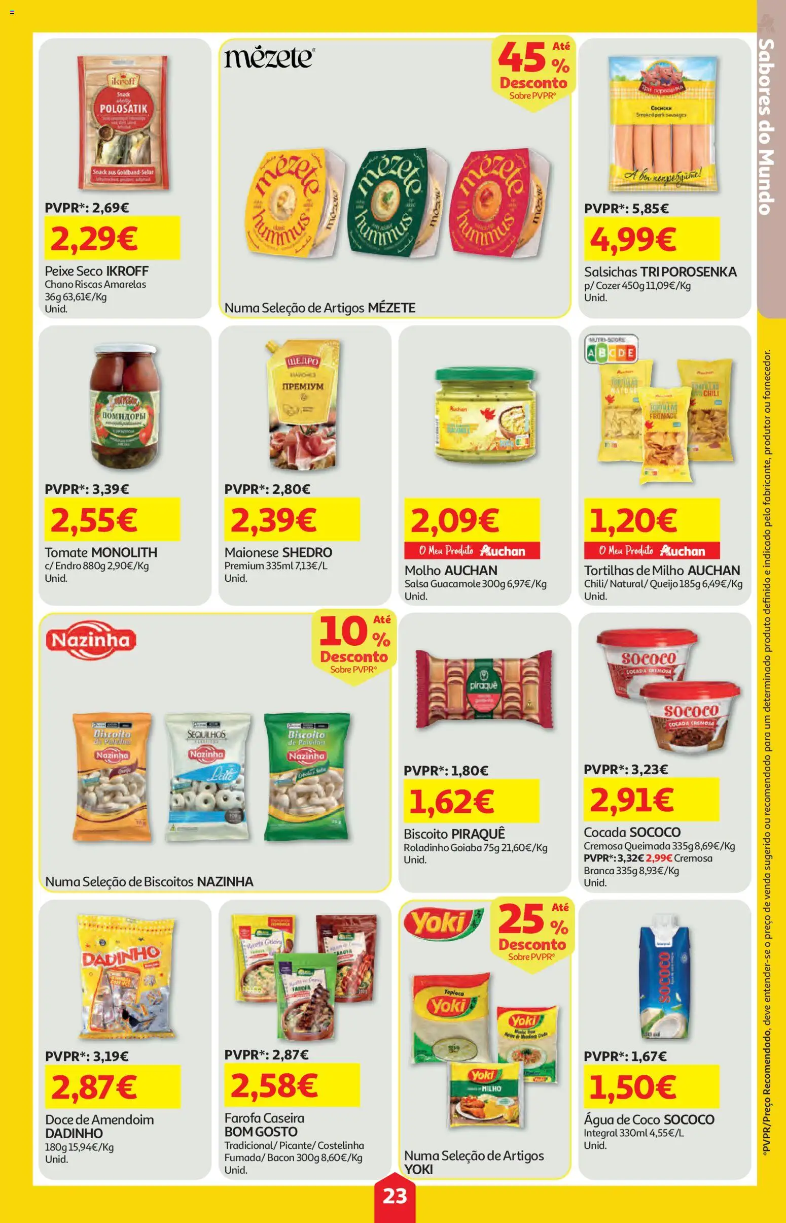 Auchan folheto │ válido de 11.06.2026 | Página: 23 | Produtos: Agua, Maionese, Peixe, Tomate