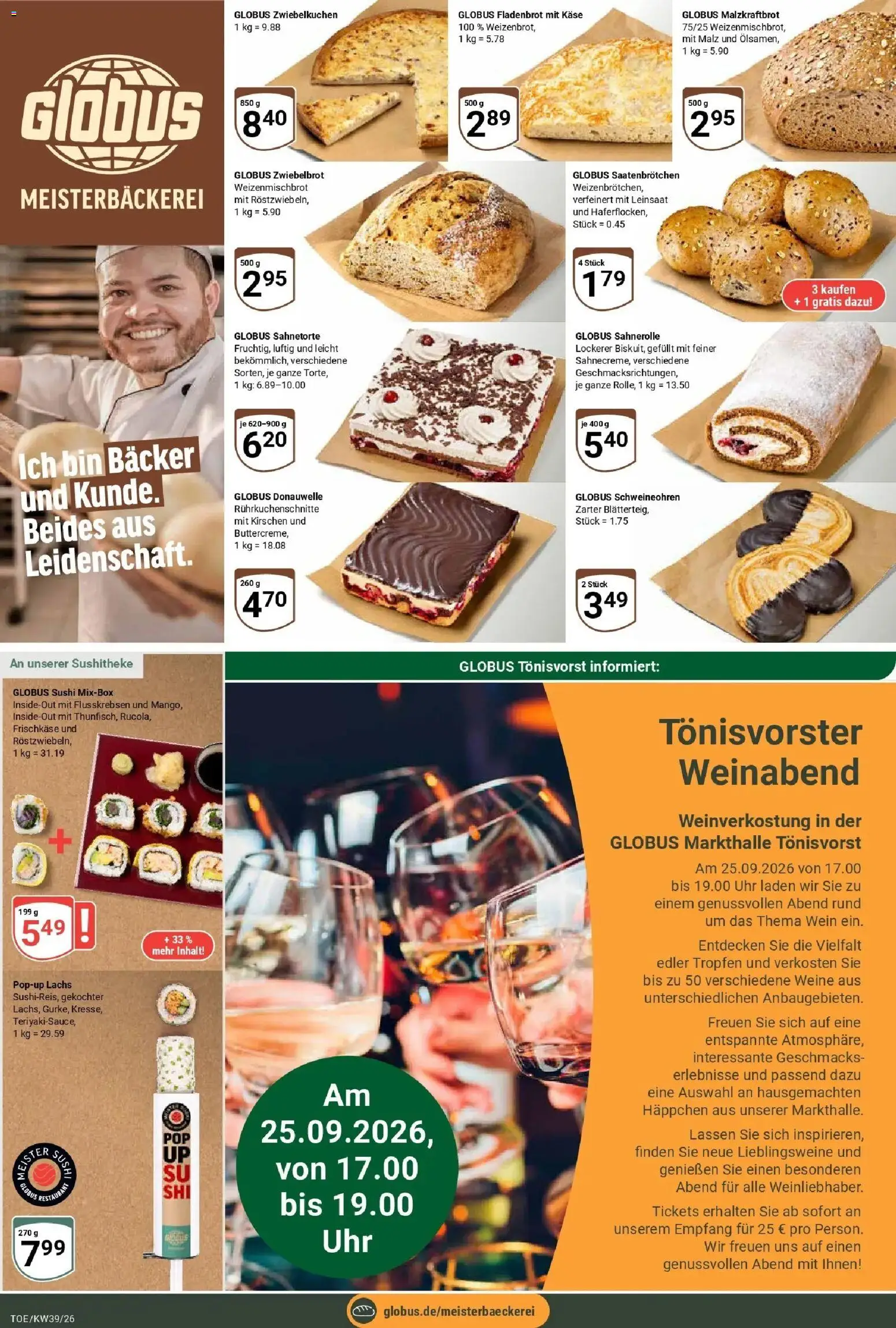 Globus Prospekt Tönisvorst (ab 21.09.2026) » Angebote online | Seite: 7 | Produkte: Lachs, Wein, Uhr, Frischkase