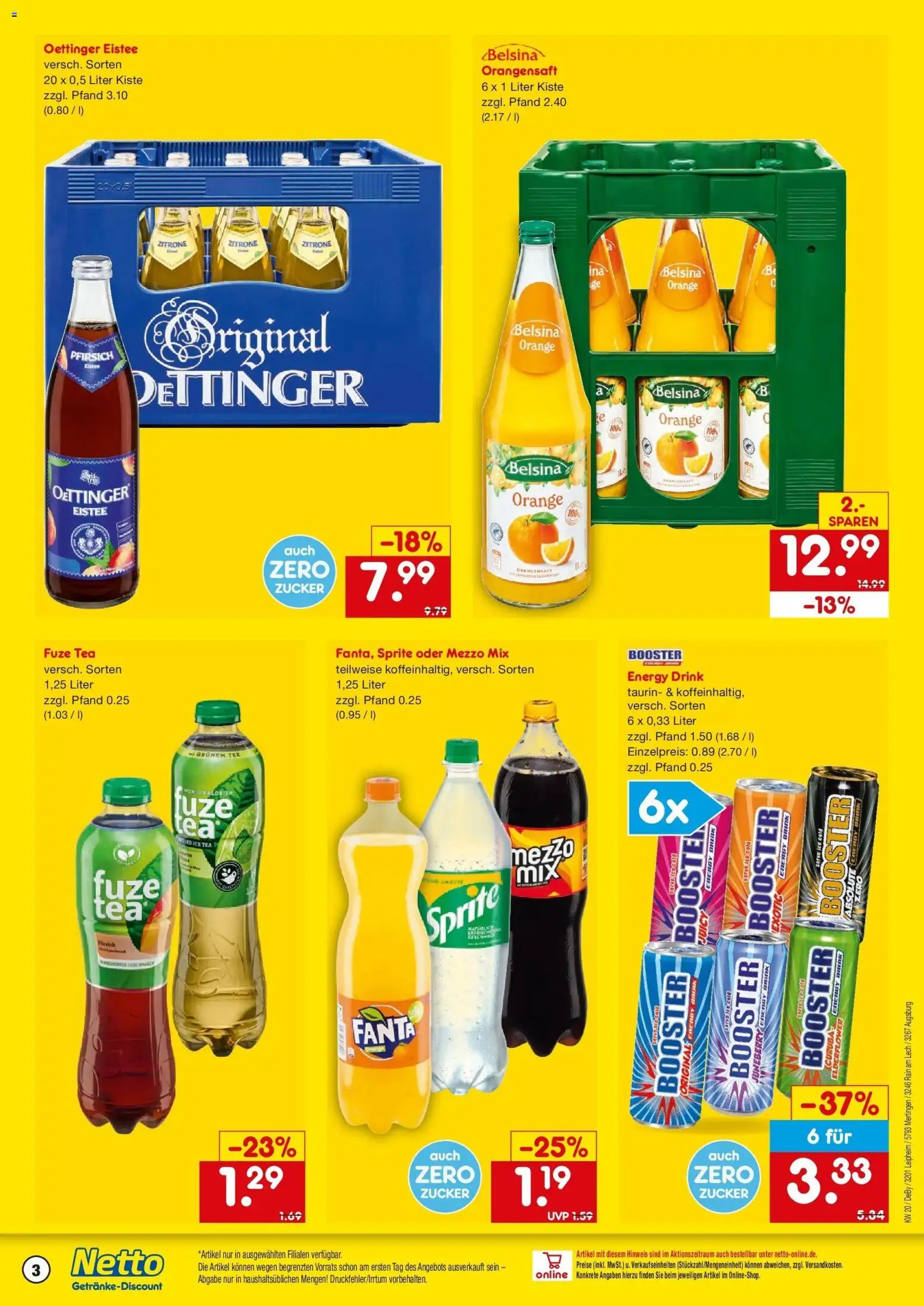 Netto Marken-Discount Prospekt Leipheim	 – gültig ab 10.05.2026 | Seite: 3 | Produkte: Sprite, Energy, Zucker, Pfirsich