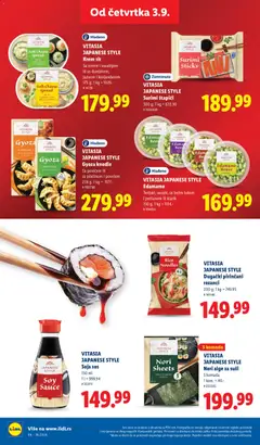 VITASIA JAPANESE STYLE Krem sir, Sa renom i vasabijem ili sa dumbirom, juzuom i korijanderom - pregled Lidl kataloga - važi od 03.09.2026 | Strana: 76 | Proizvode: Surimi štapići, Surimi, Sir, Gyoza knedle