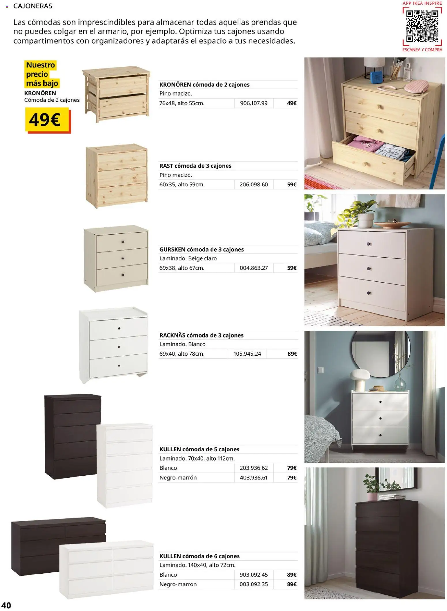 Catálogo IKEA Muebles para el dormitorio │ válido desde el 01/02/2026 | Página: 40 | Productos: Cómoda