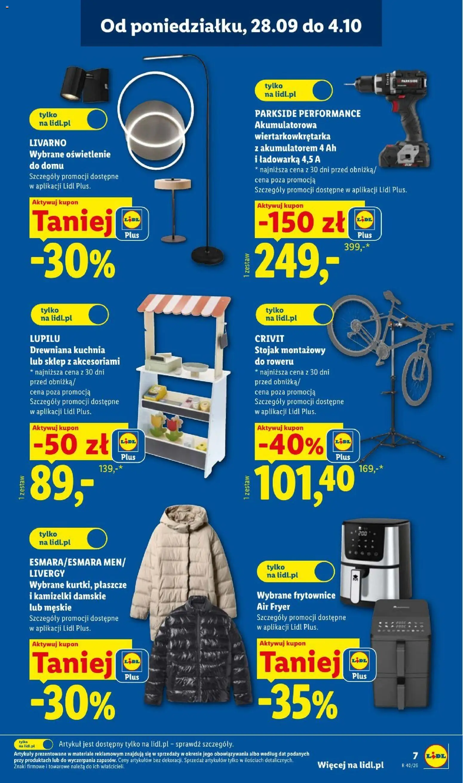 Lidl Katalog od 28.09.2026 | Strona: 7 | Produkty: Ładowarka, Oświetlenie