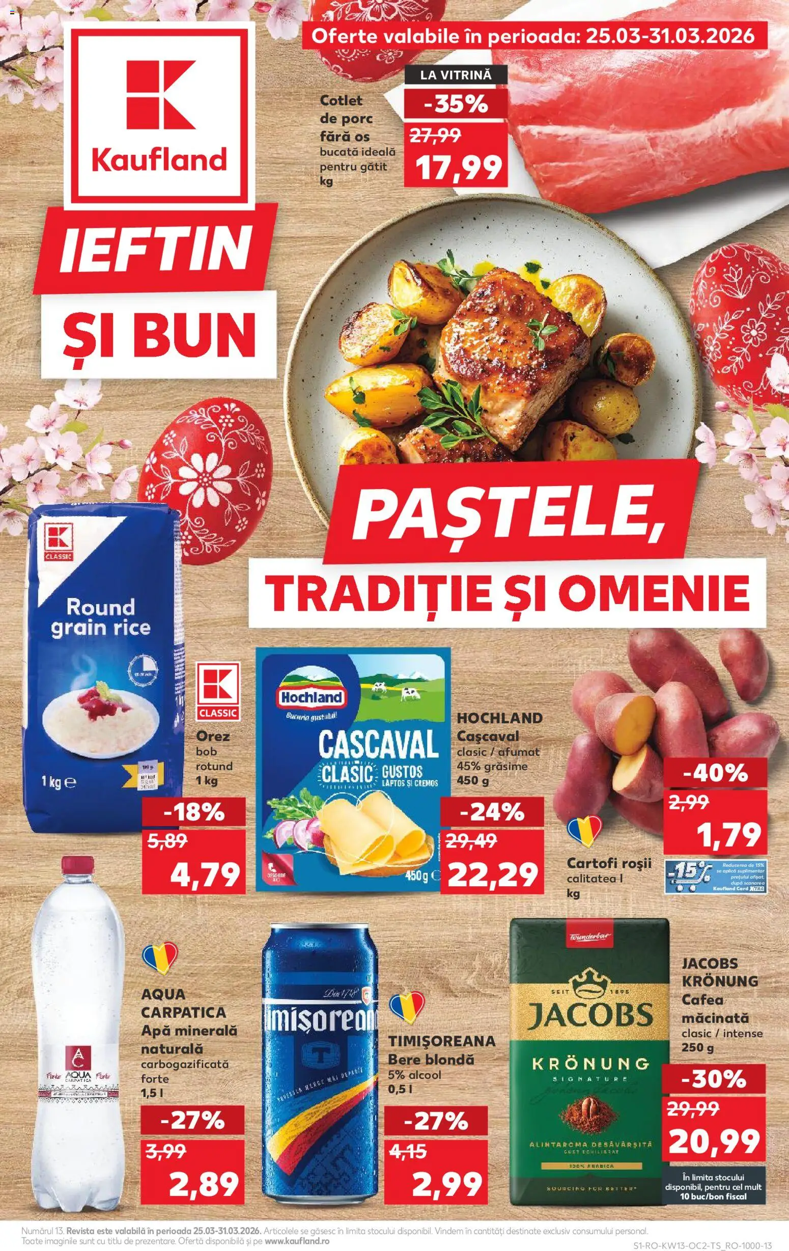 Noul catalog Kaufland – valabil de la 25.03.2026 | Pagină: 1 | Produse: Vitrină, Roșii, Cartofi, Apă