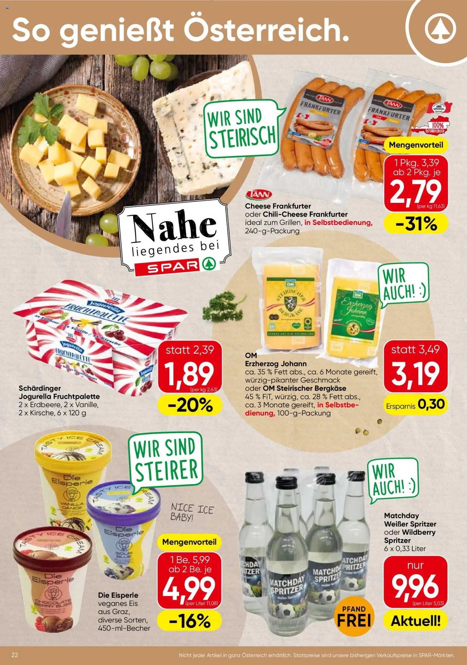 Spar - Steiermark gültig ab 03.06.2026 | Seite: 22 | Produkte: Eis
