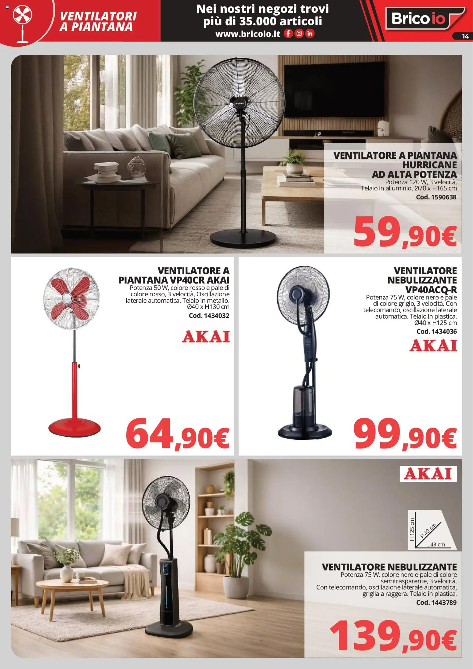 Volantino Brico io del 28.05.2026 | Pagina: 14 | Prodotti: Ventilatore, Griglia