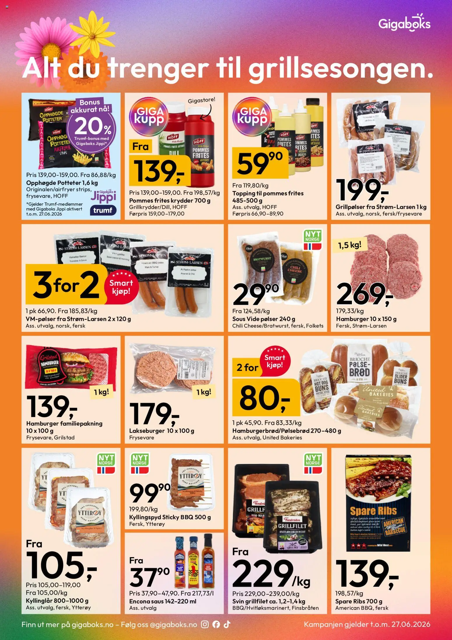 {H1} | Side: 4 | Produkter: Honning, Airfryer, Pommes frites, Bratwurst