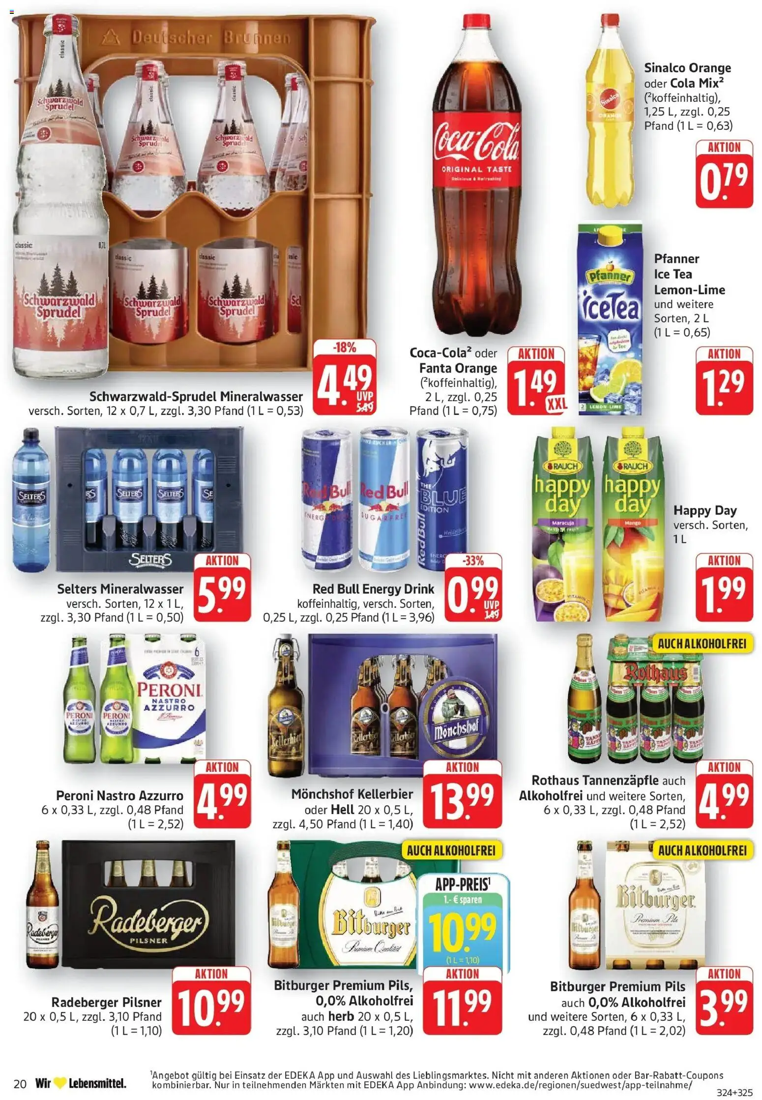 Edeka Prospekt Walldorf (ab 12.10.2026) » Angebote Online | Seite: 20 | Produkte: Sinalco, Bitburger, Mango, Radeberger pilsner