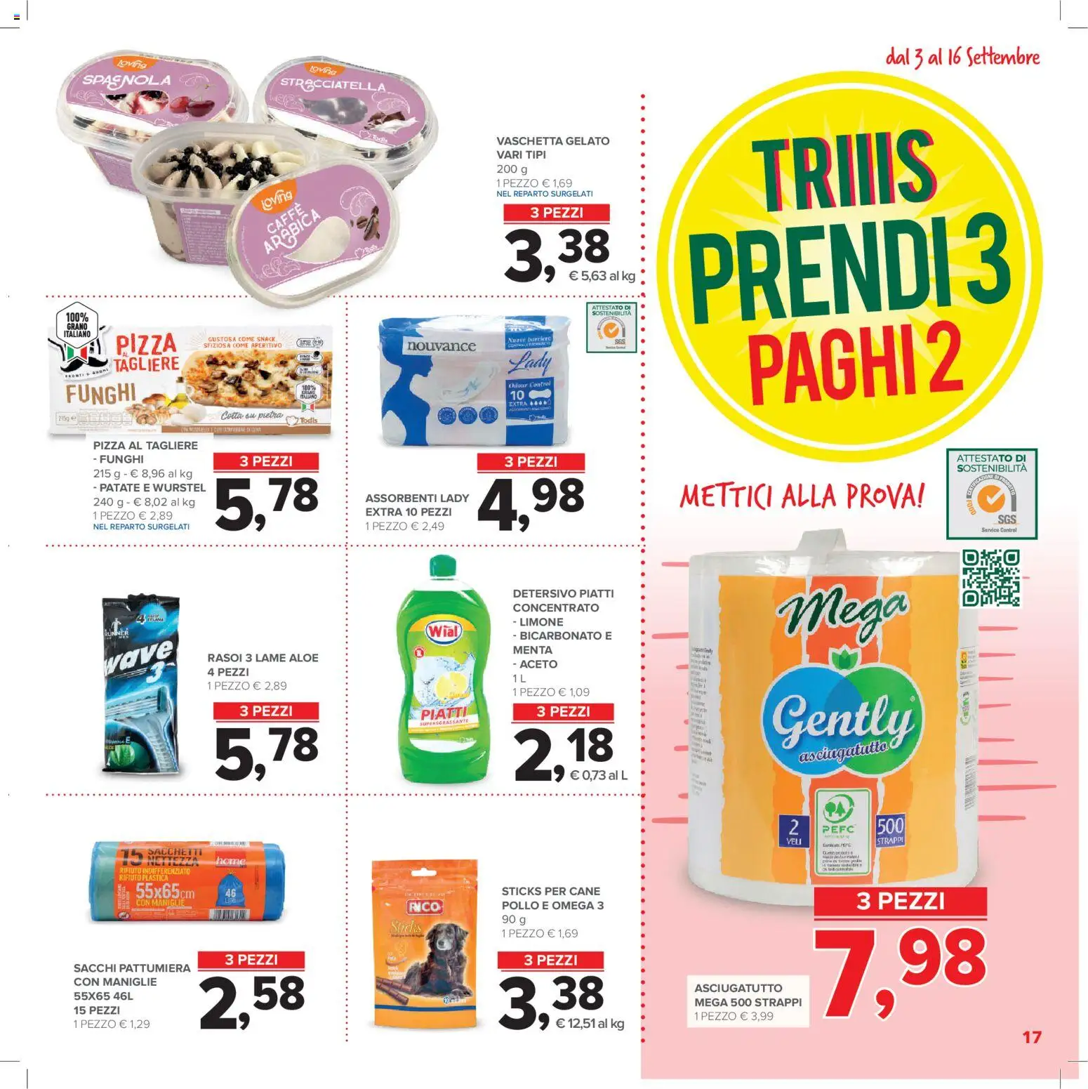 Volantino Todis del 03/09/2026 | Pagina: 17 | Prodotti: Caffè, Bicarbonato, Tagliere, Aperitivo