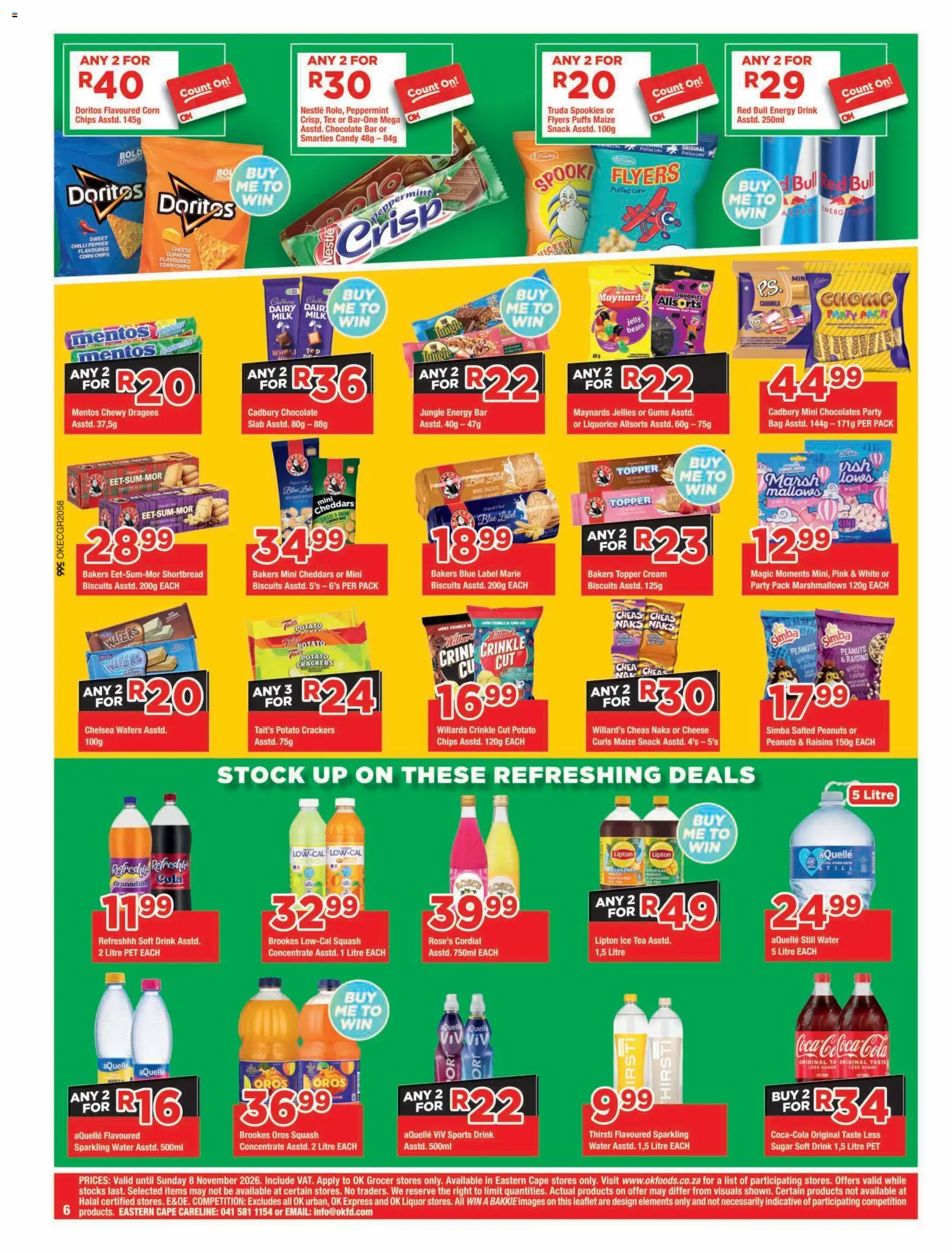 New OK Foods catalogue – valid from 23/10/2026 | Page: 6 | Products: Corn, Biscuits, Cream, Water