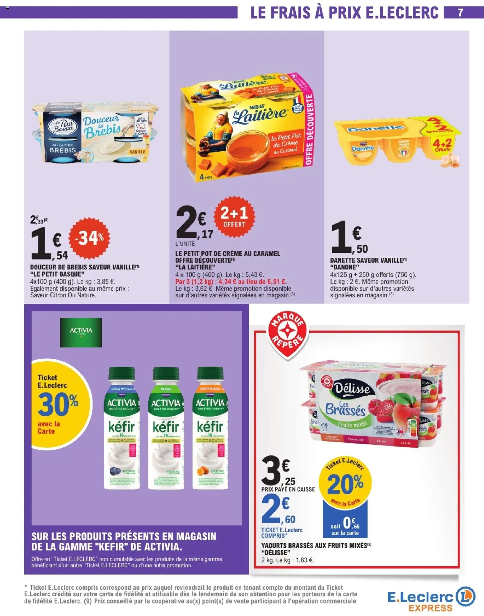 {H1} | Page: 7 | Produits: Yaourts, Pêche, Vanille, Fruits