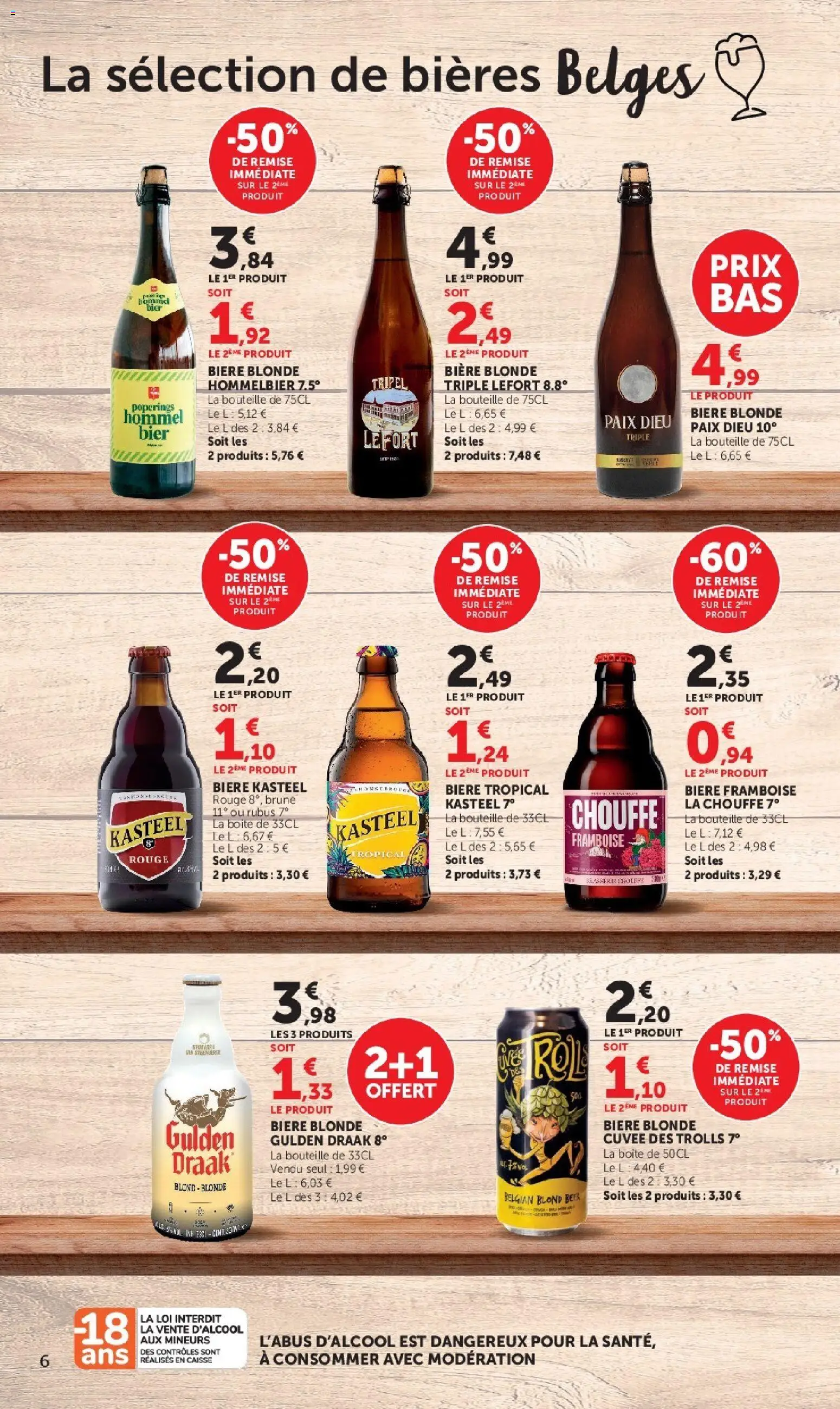 {H1} | Page: 6 | Produits: Framboise, Bière blonde, Bouteille, Bière