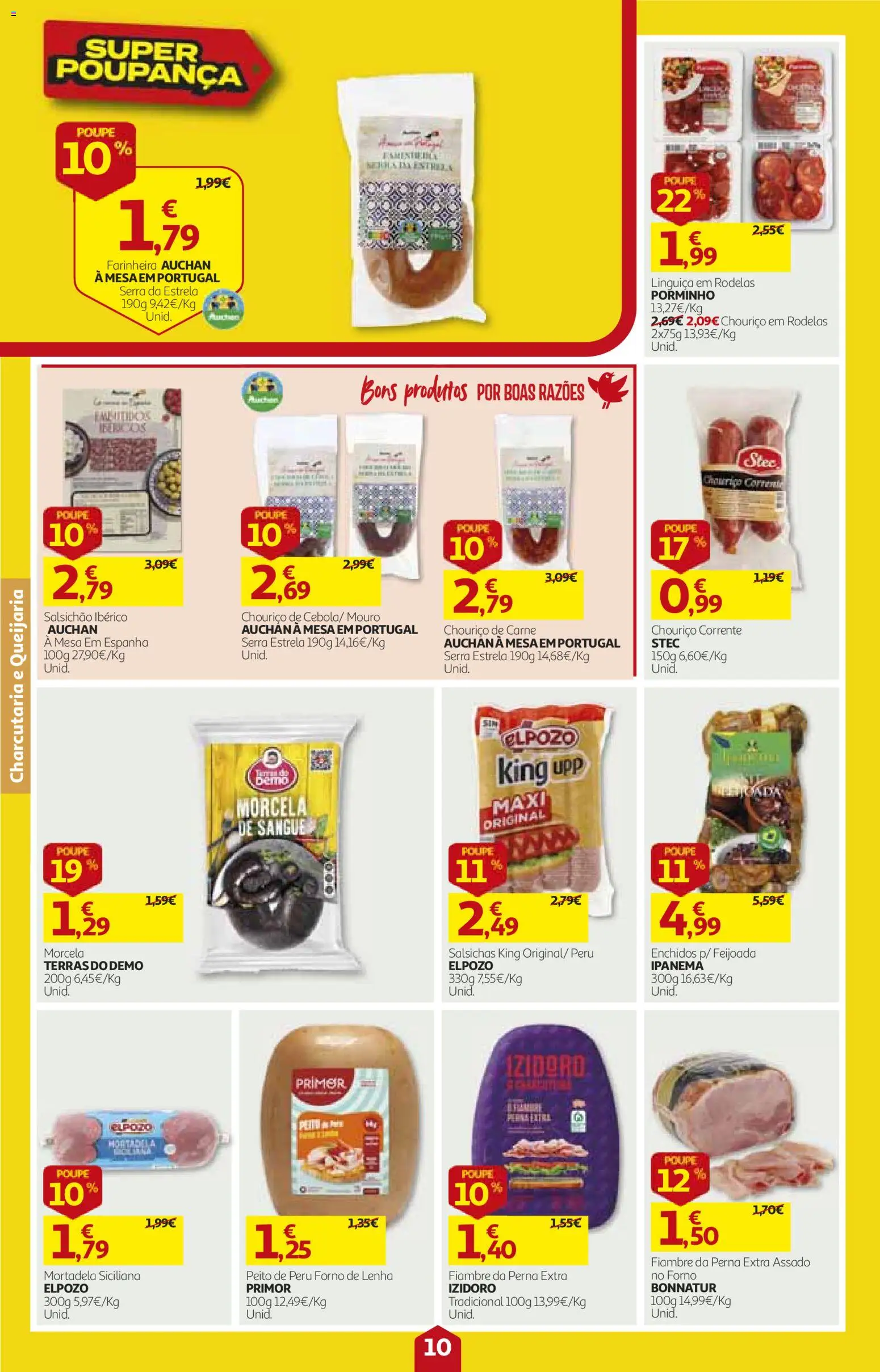 Auchan folheto │ válido de 15/10/2026 | Página: 10 | Produtos: Peito de peru, Peru, Linguiça, Salsichas